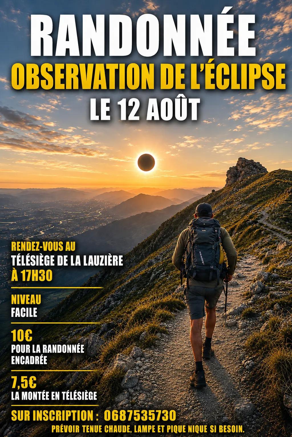 Randonnée observation de l'éclipse
