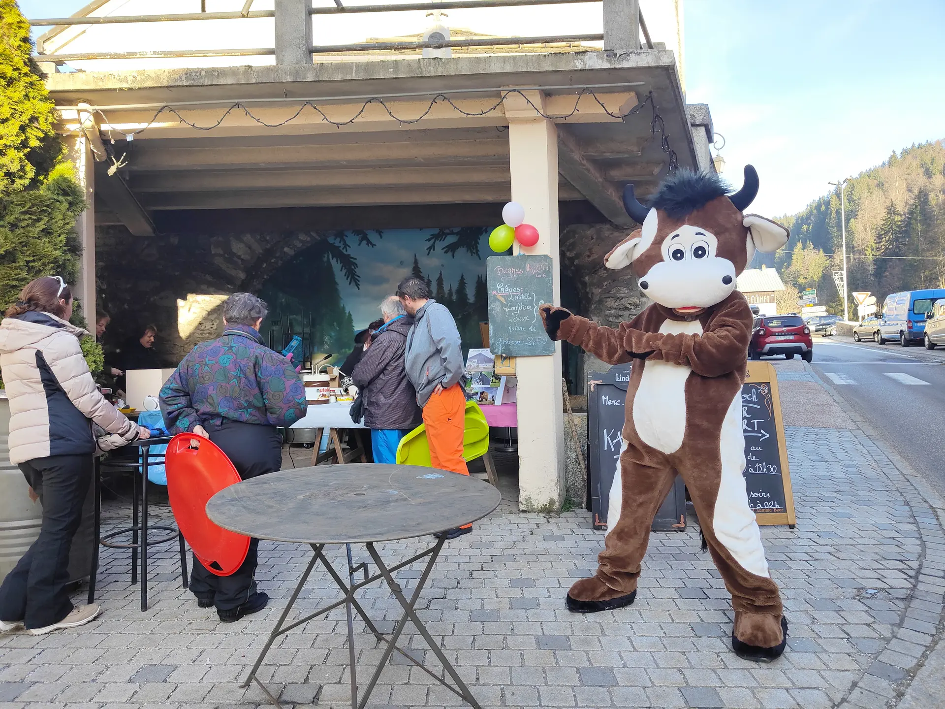 Pistache à la vente de crêpes