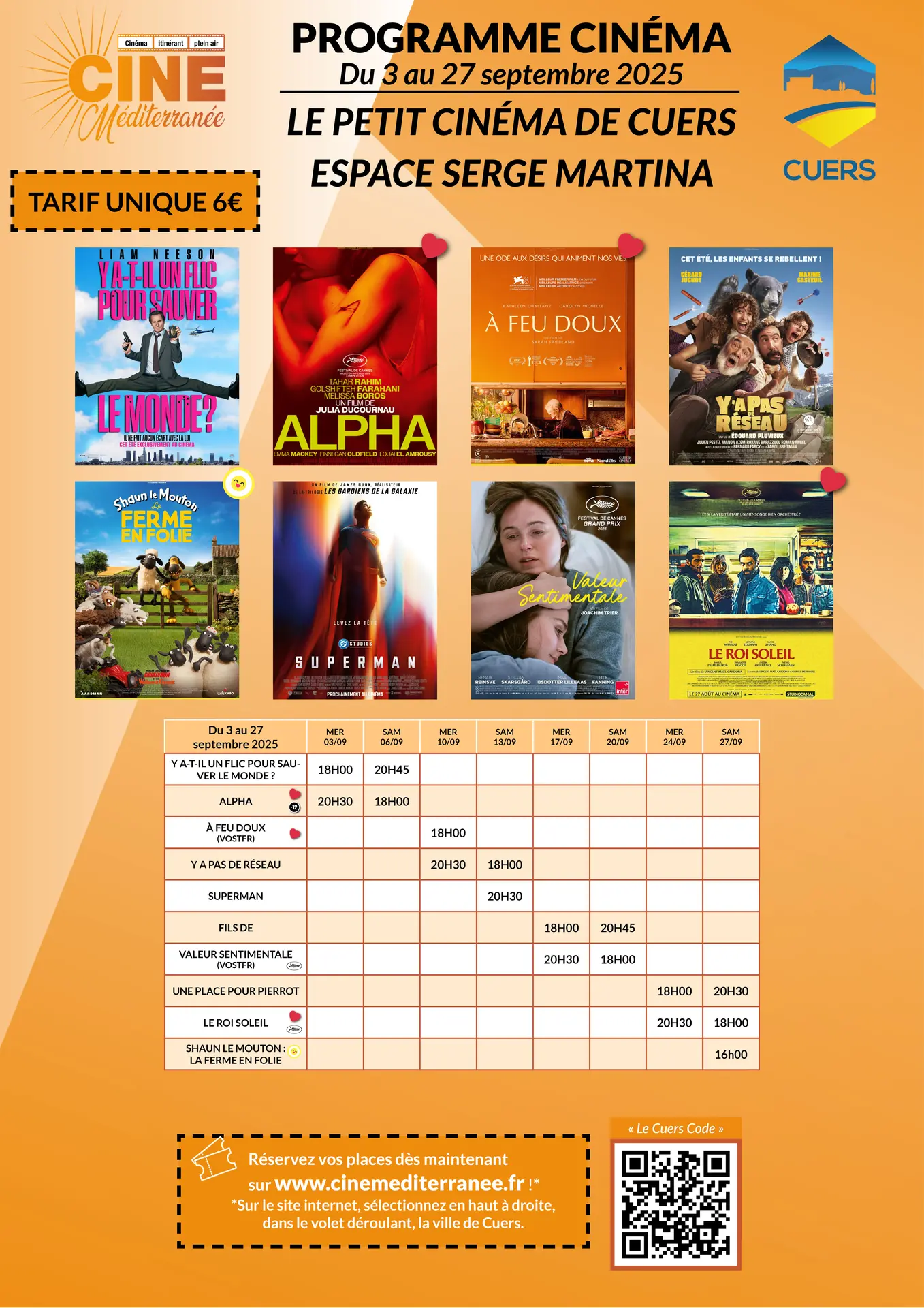 Programme de septembre