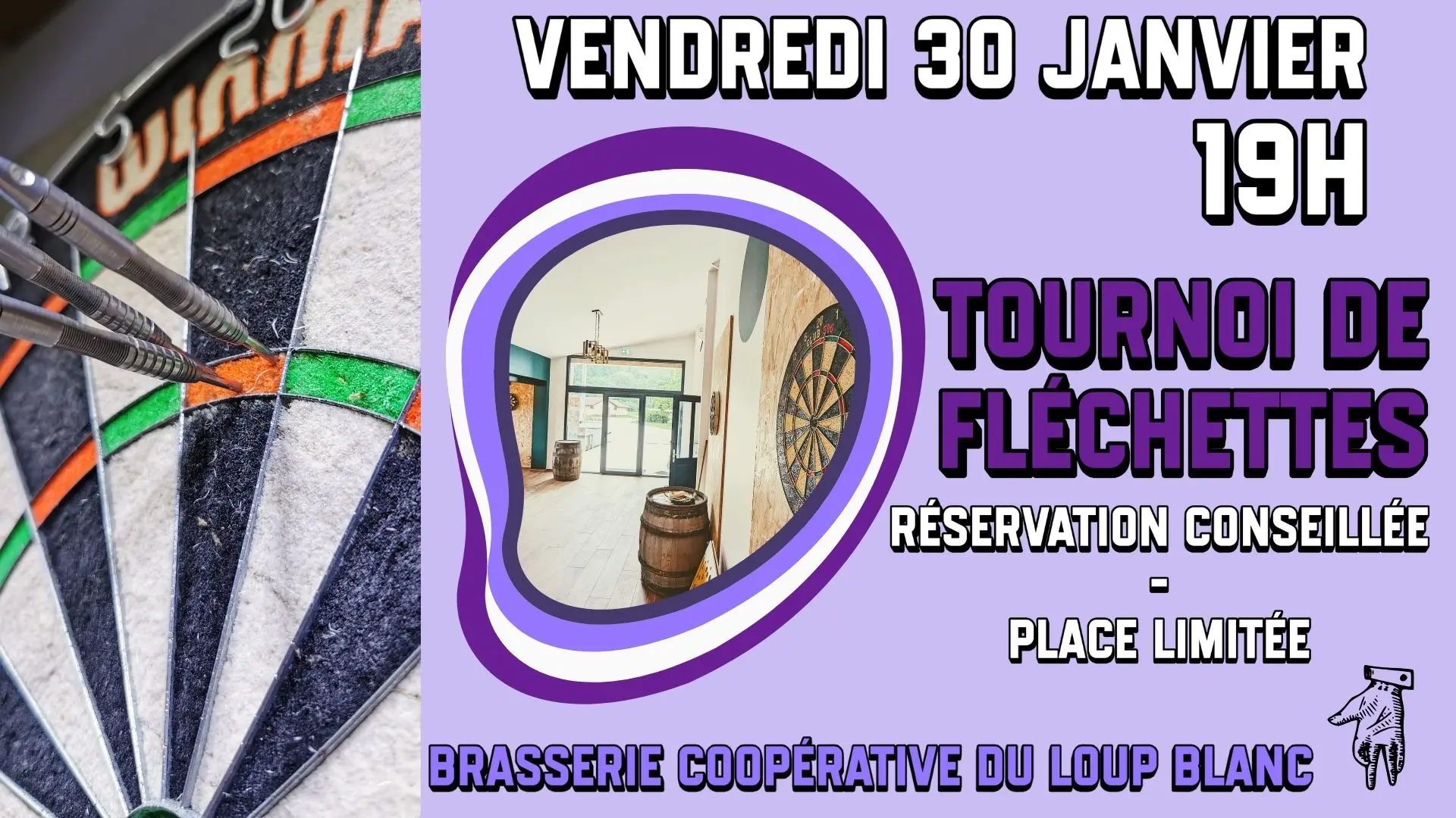 affiche expliquant le tournoi de fléchettes