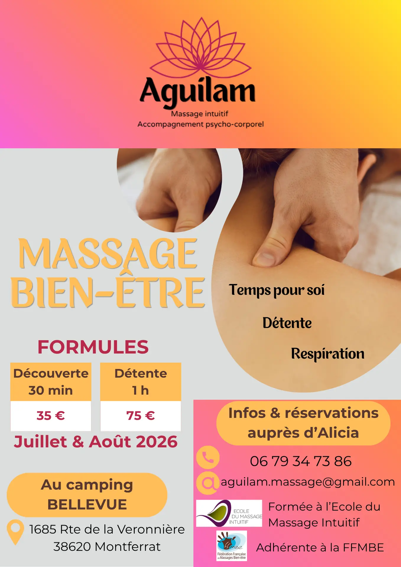 Affiche massage