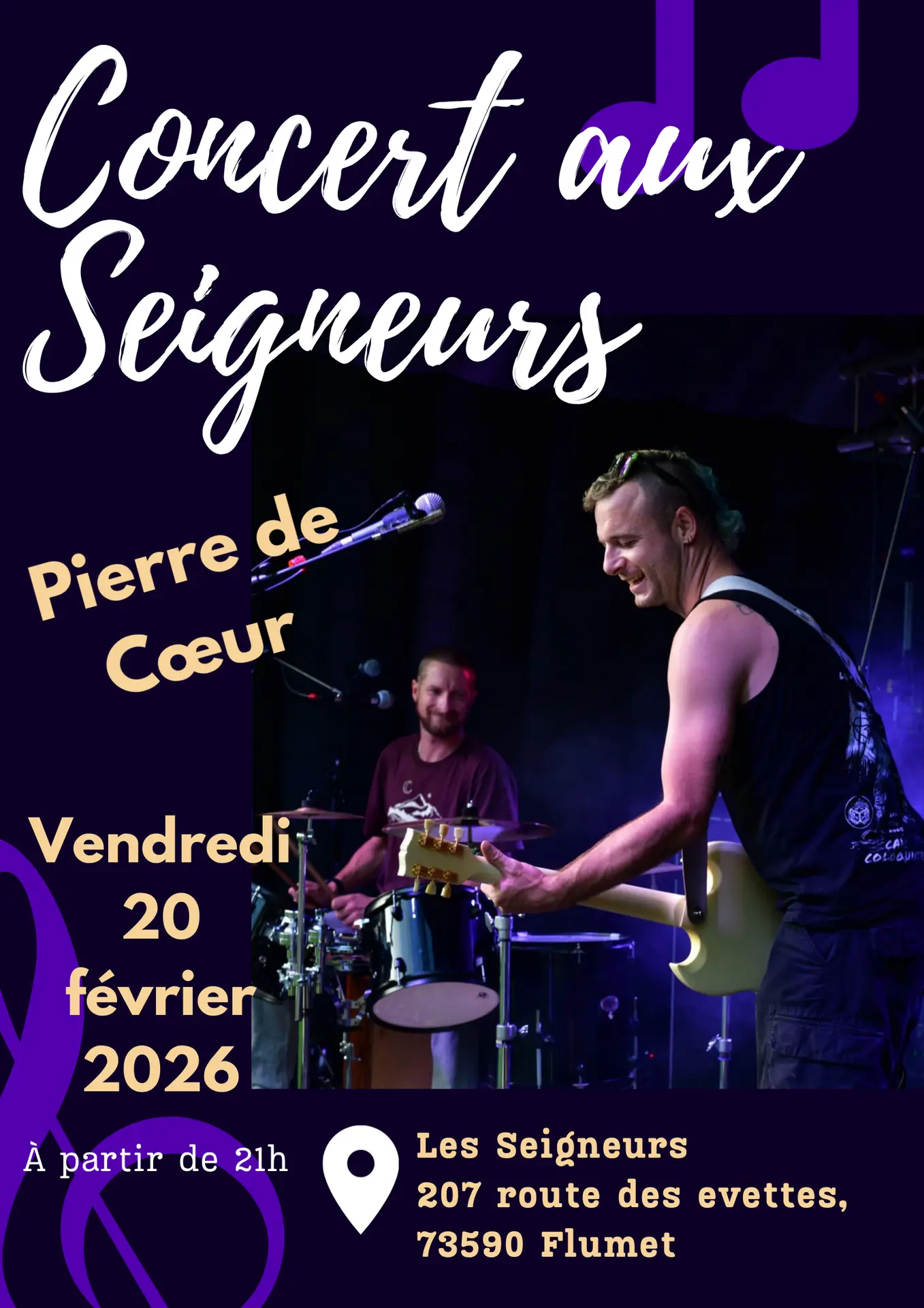 Affiche concert Pierre de Coeur