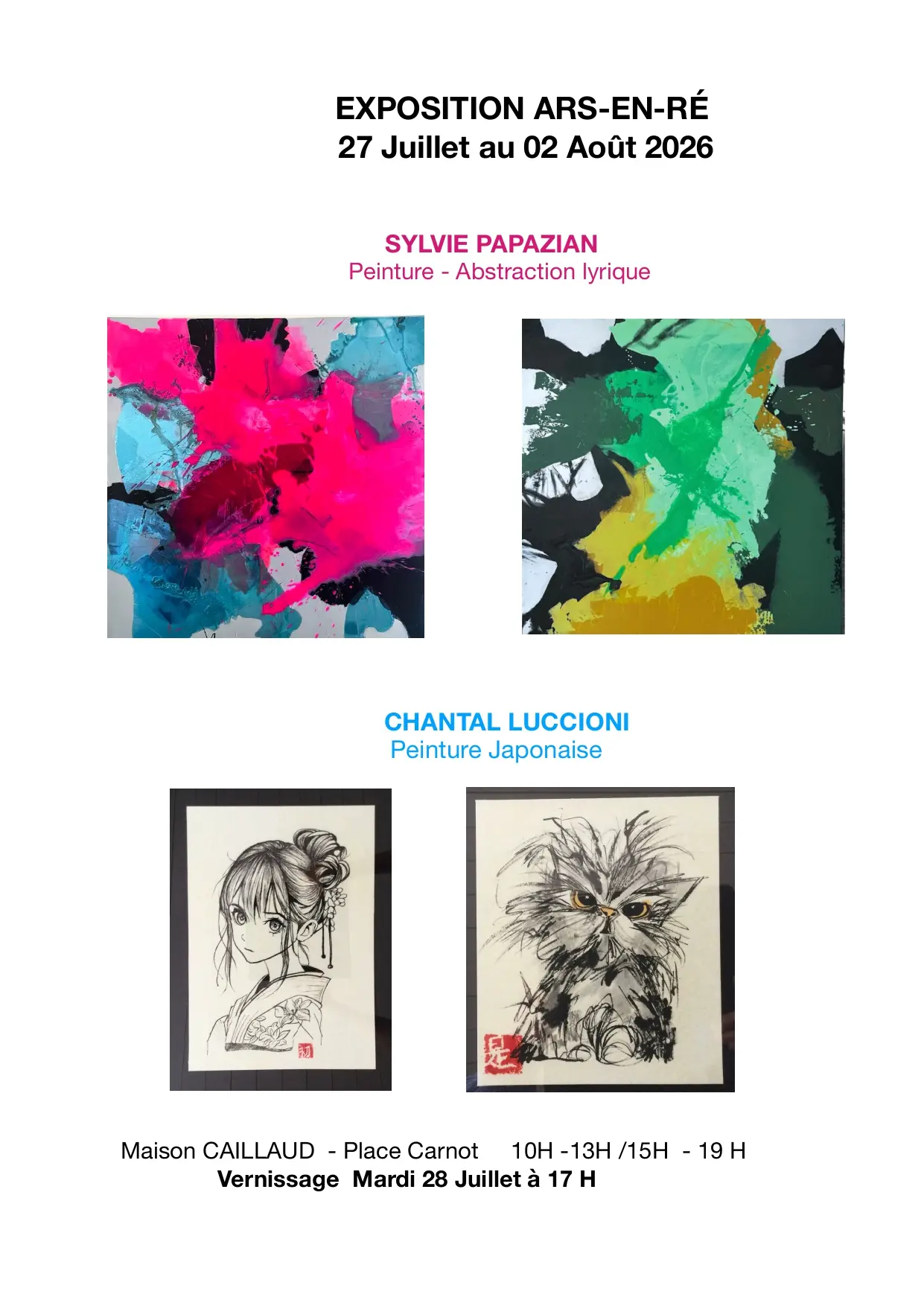 Plakat der Ausstellung Chantal Luccioni und Sylvie Papazian