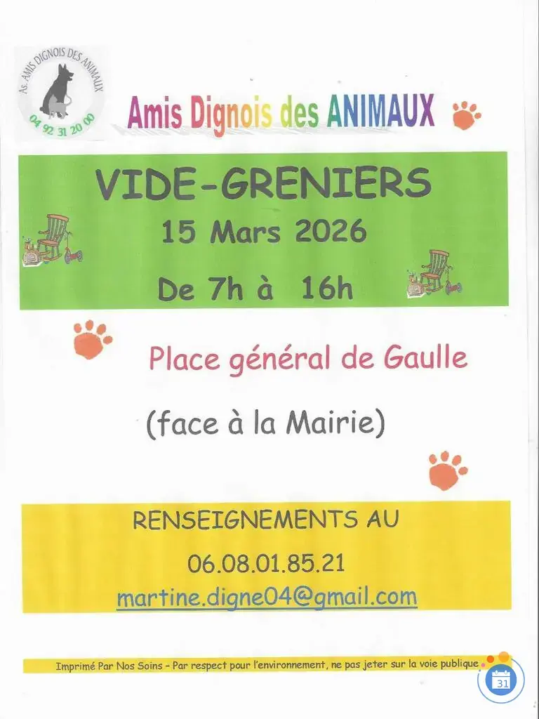 Vide-greniers des Amis Dignois des Animaux