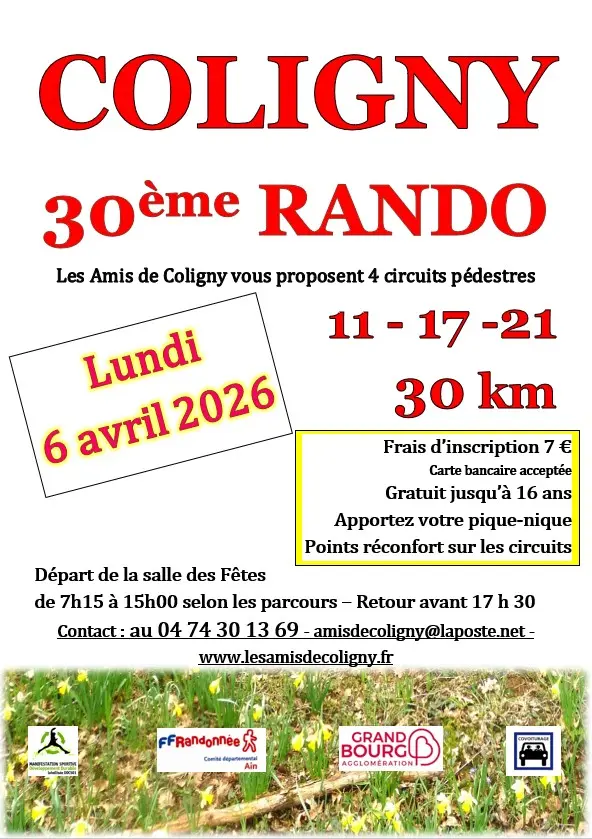 Affiche_30ème Randonnée des Amis de Coligny_Coligny