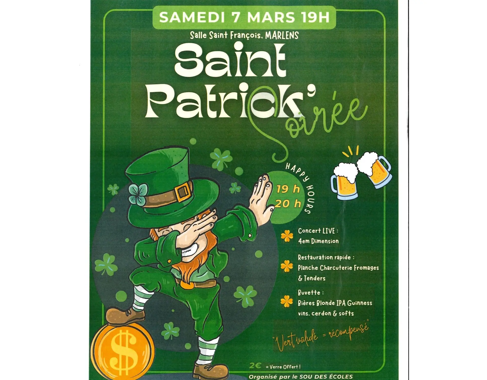 Soirée Saint Patrick à Marlens !_Val de Chaise