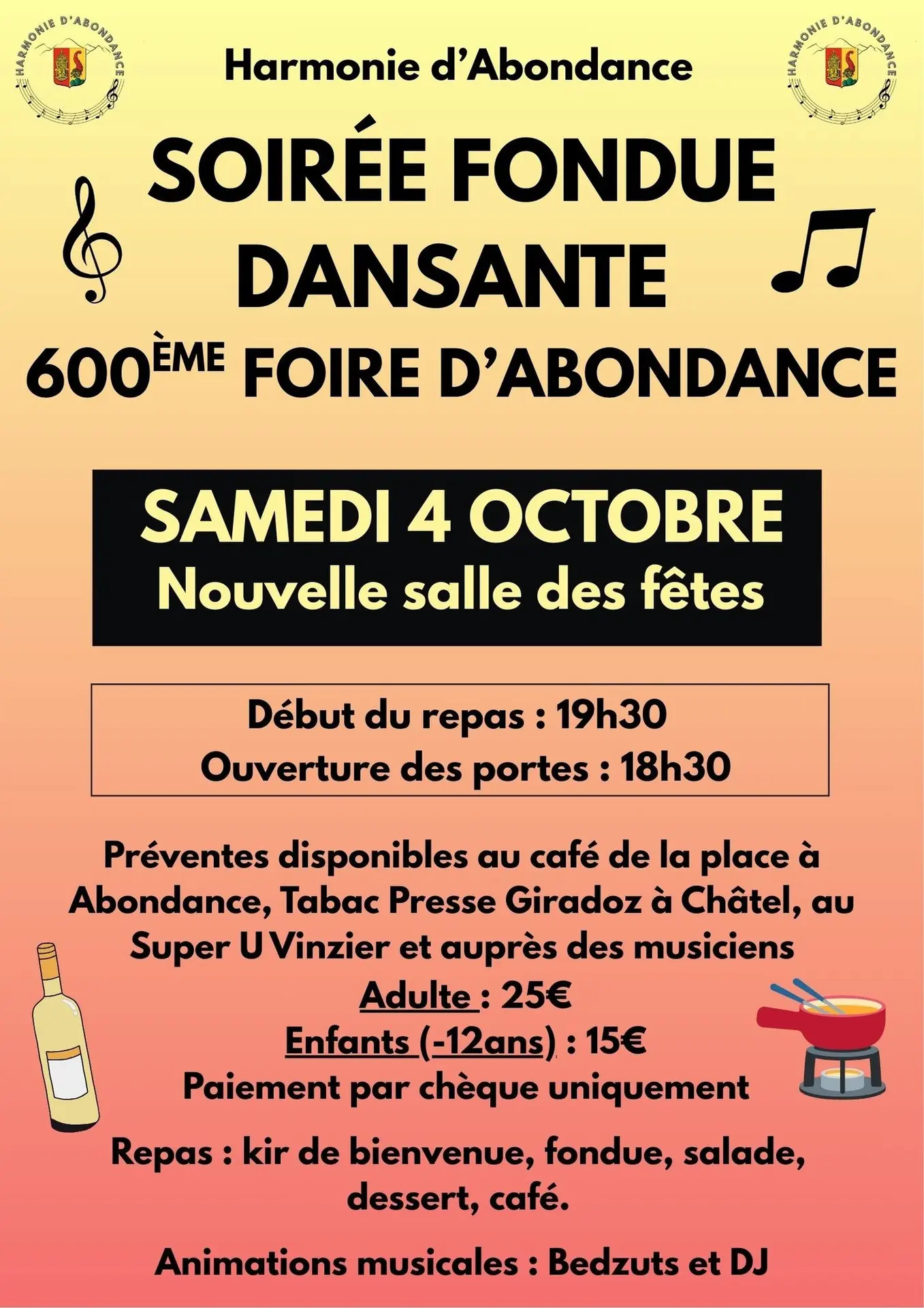 Affiche soirée fondue