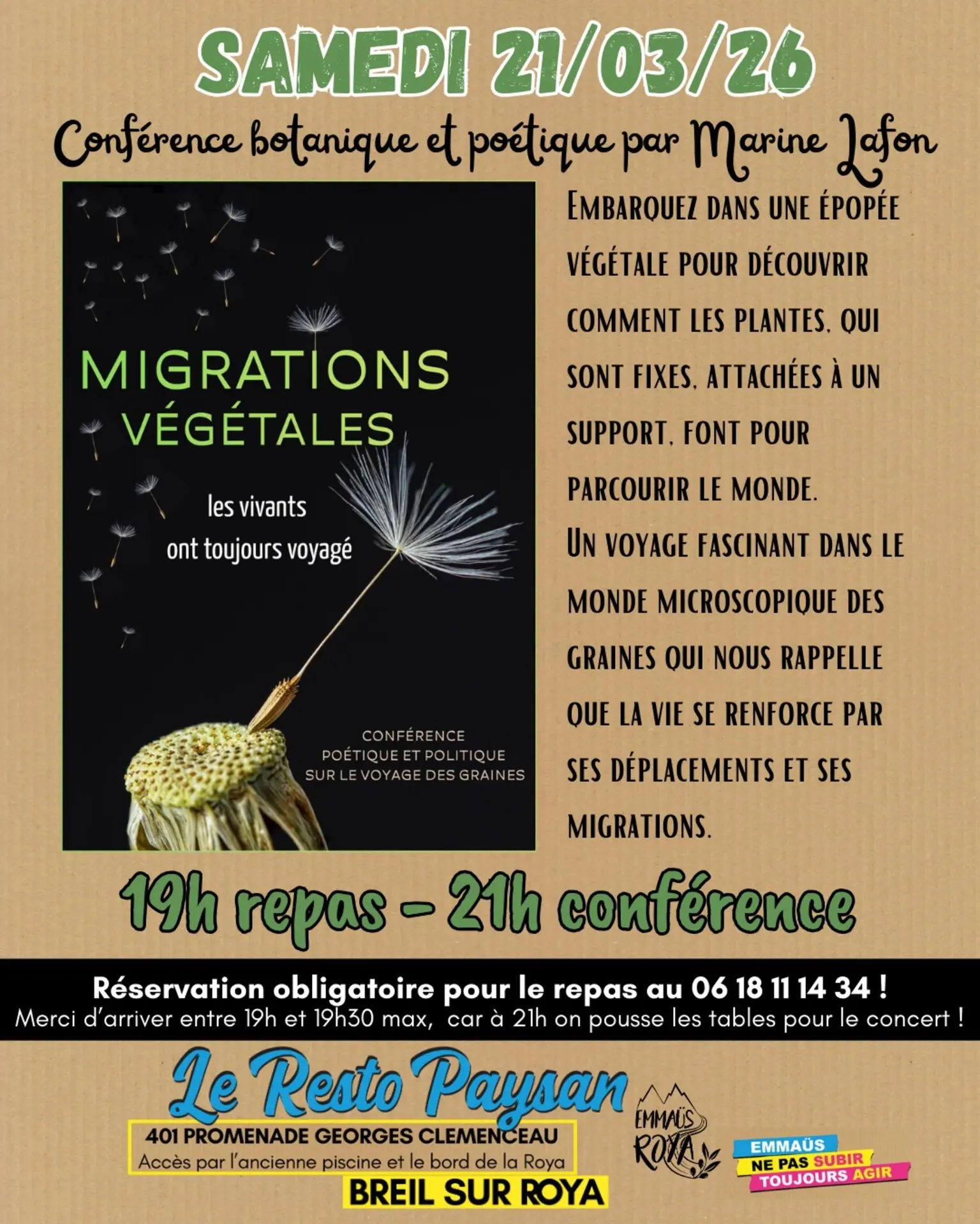 Conférence botanique au Resto Paysan
