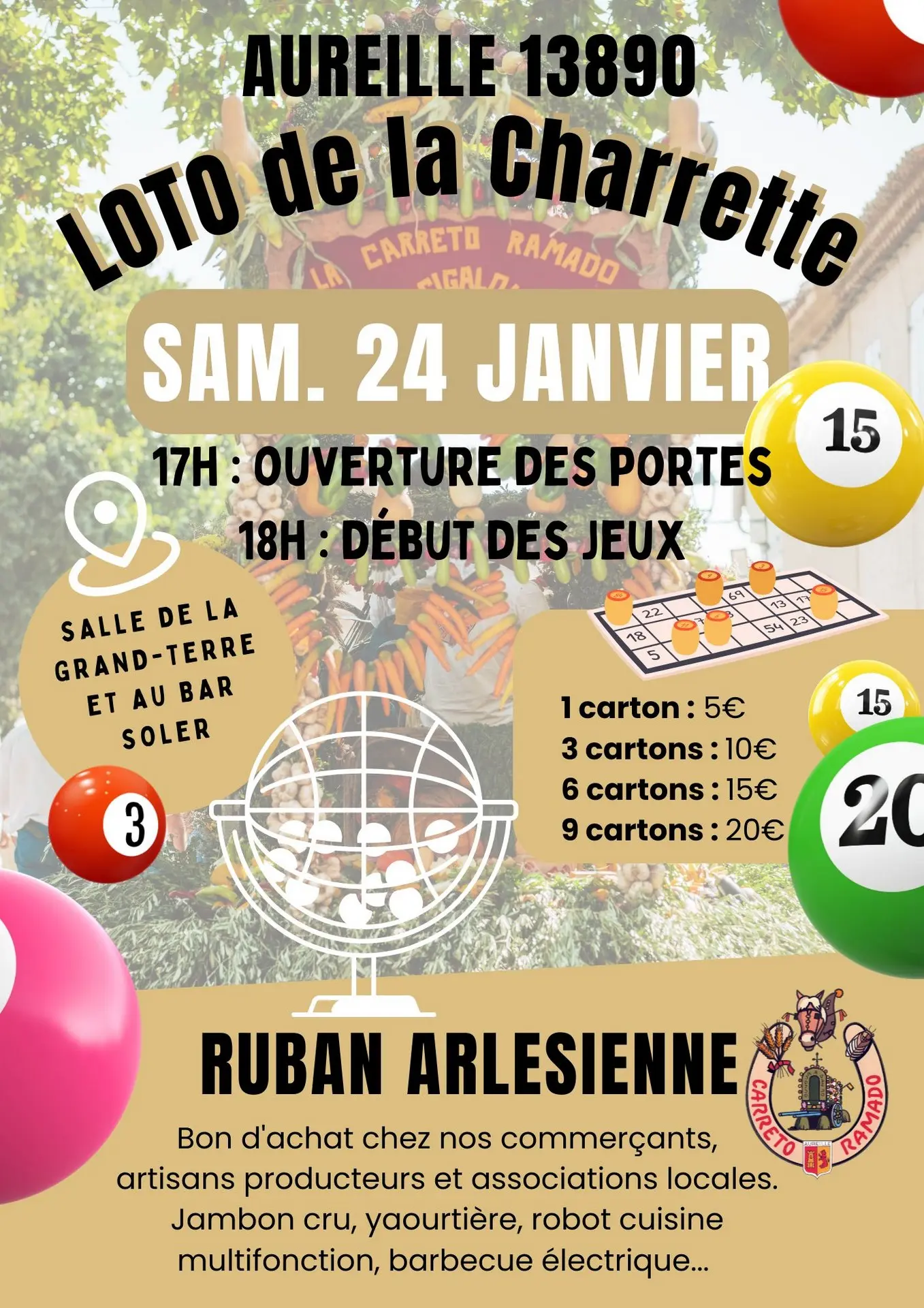 Plakat Winterlottos in Aureille Carreto Ramado 24.01.26