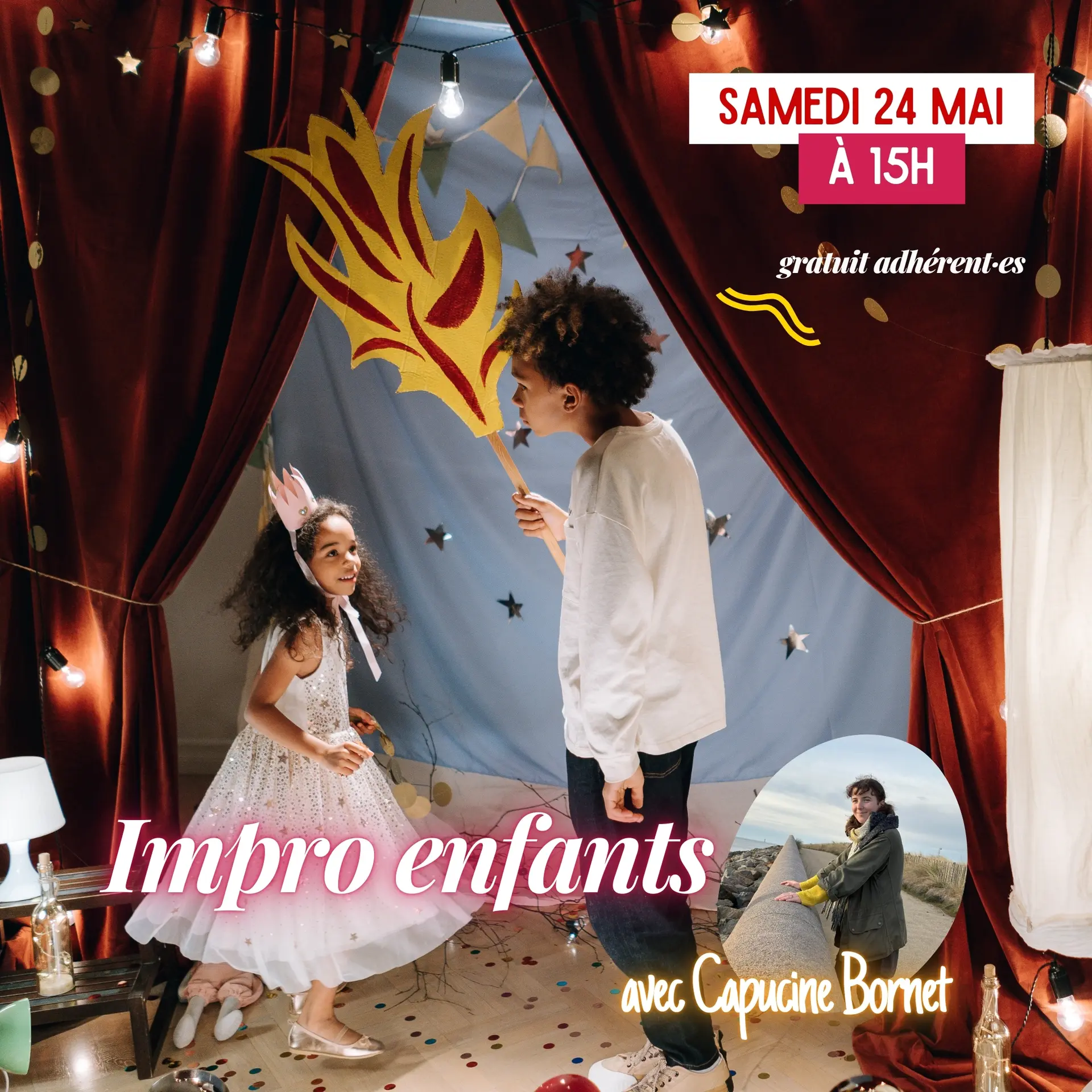 Théâtre d’improvisation pour enfants organisé par l'association Le Bocal_La Couarde-sur-Mer