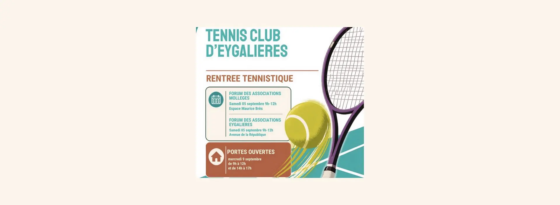 Vignette Portes ouvertes du Tennis Club d'Eygalières 09.09.26