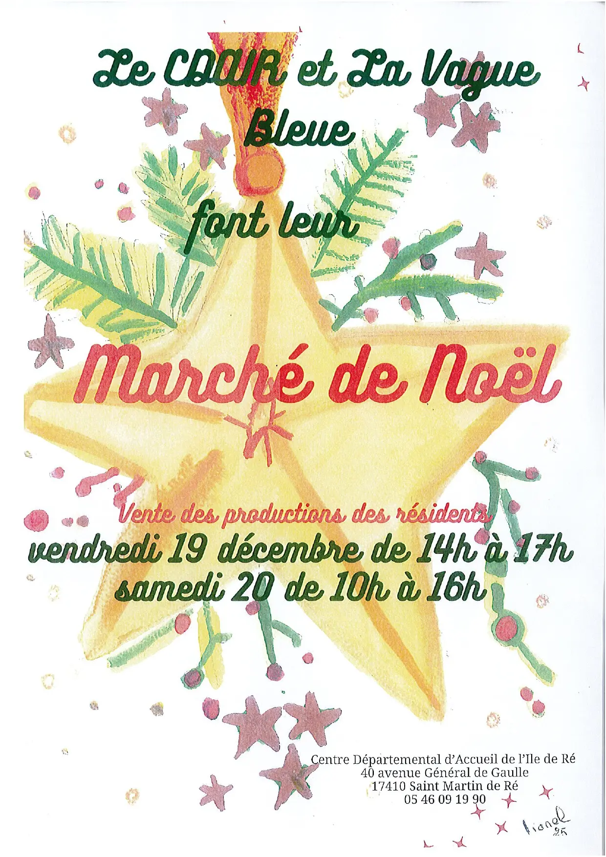 Marché de Noël - vente des procuctions des résidents