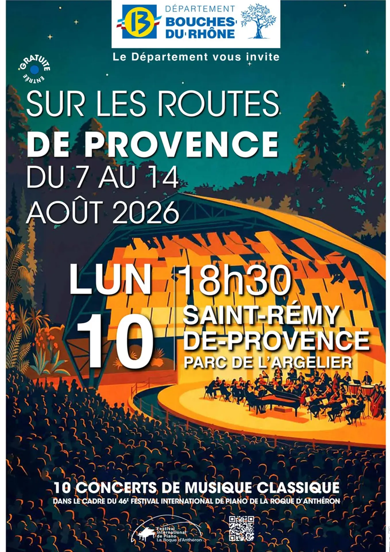 Affiche concert gratuit Sur les Routes de Provence à saint Rémy de Provence
