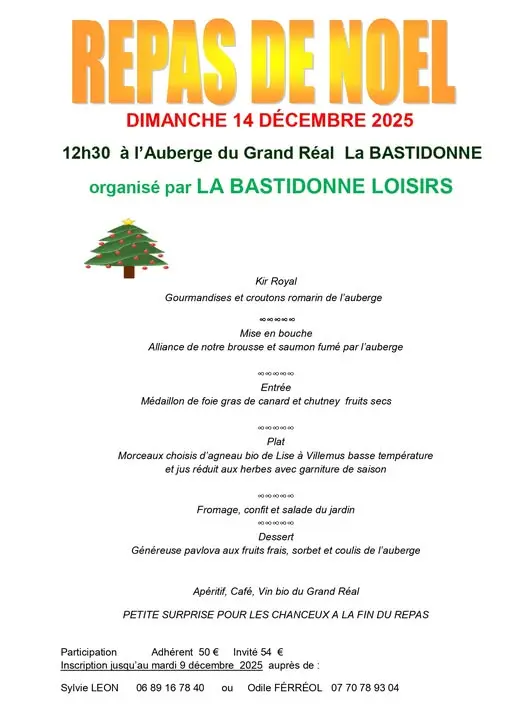 Repas de Noël à l'Auberge du Grand Réal à La Bastidonne_La Bastidonne