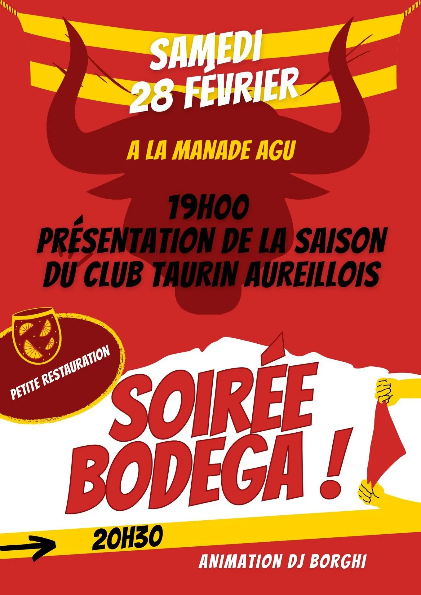 Poster Presentation of the 2026 bullfighting season - Club Taurin Aureillois 28.02.26