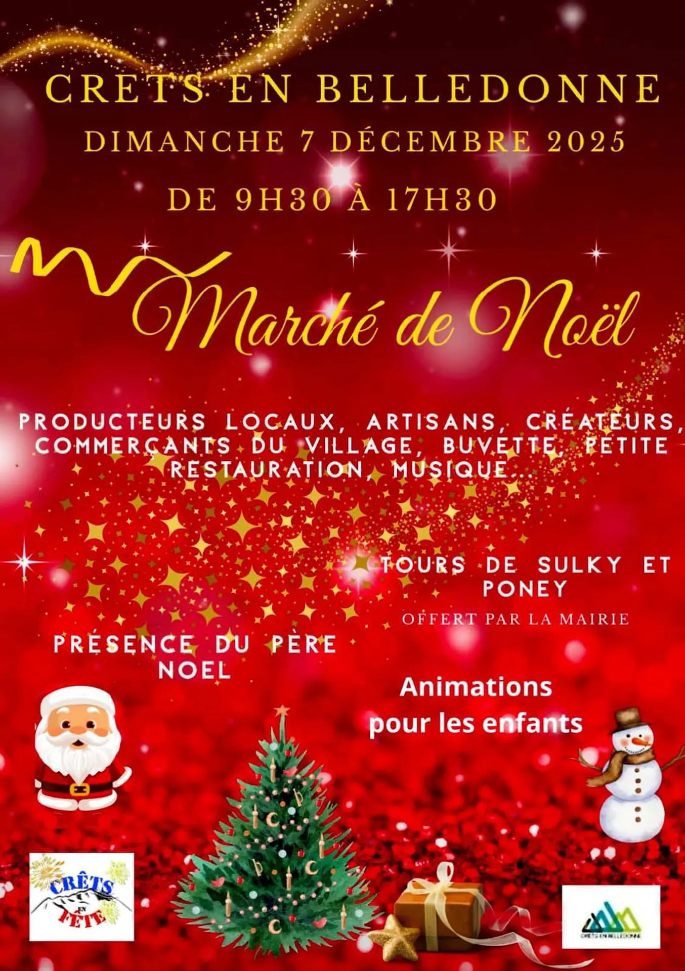 Venez visiter les stands du Marché de Noël de Crêts en Belledonne