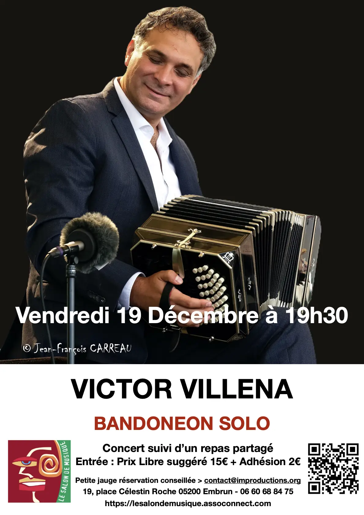 Concert Victor Villena : Bandonéon Solo EMBRUN