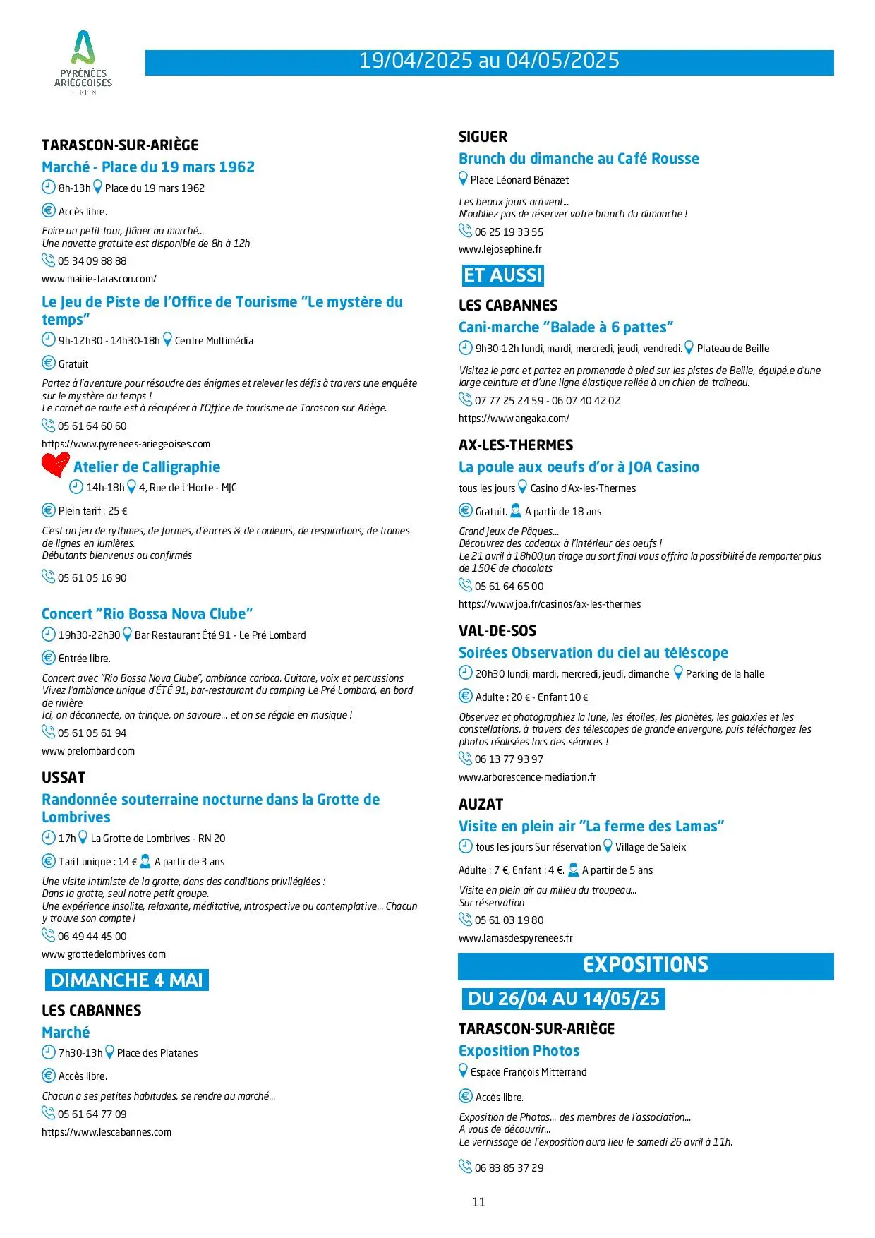 Programme du 19.04 au 04.05.2025