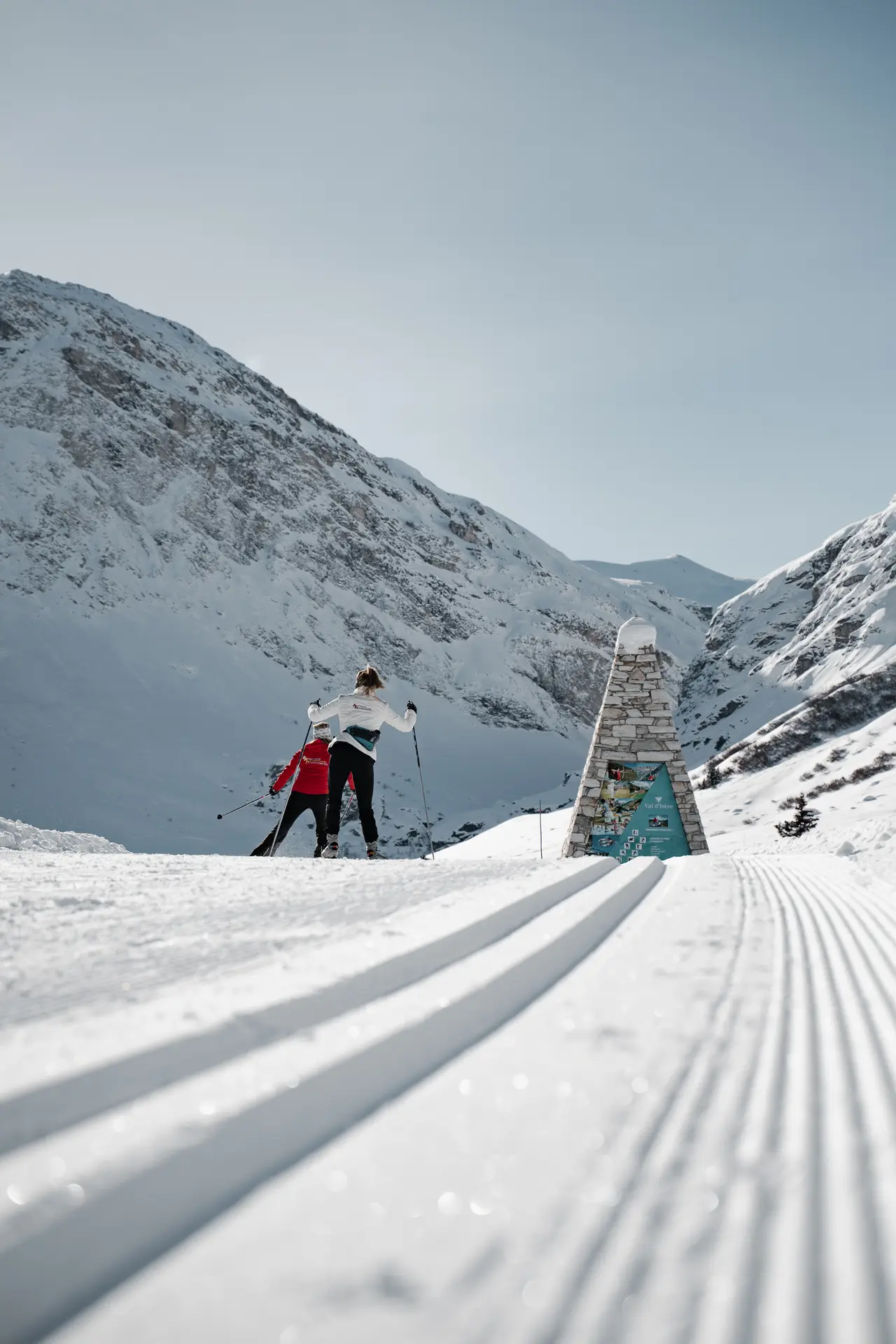 Cession ski de fond entre amies dans la Vallée du Manchet à Val d'Isère