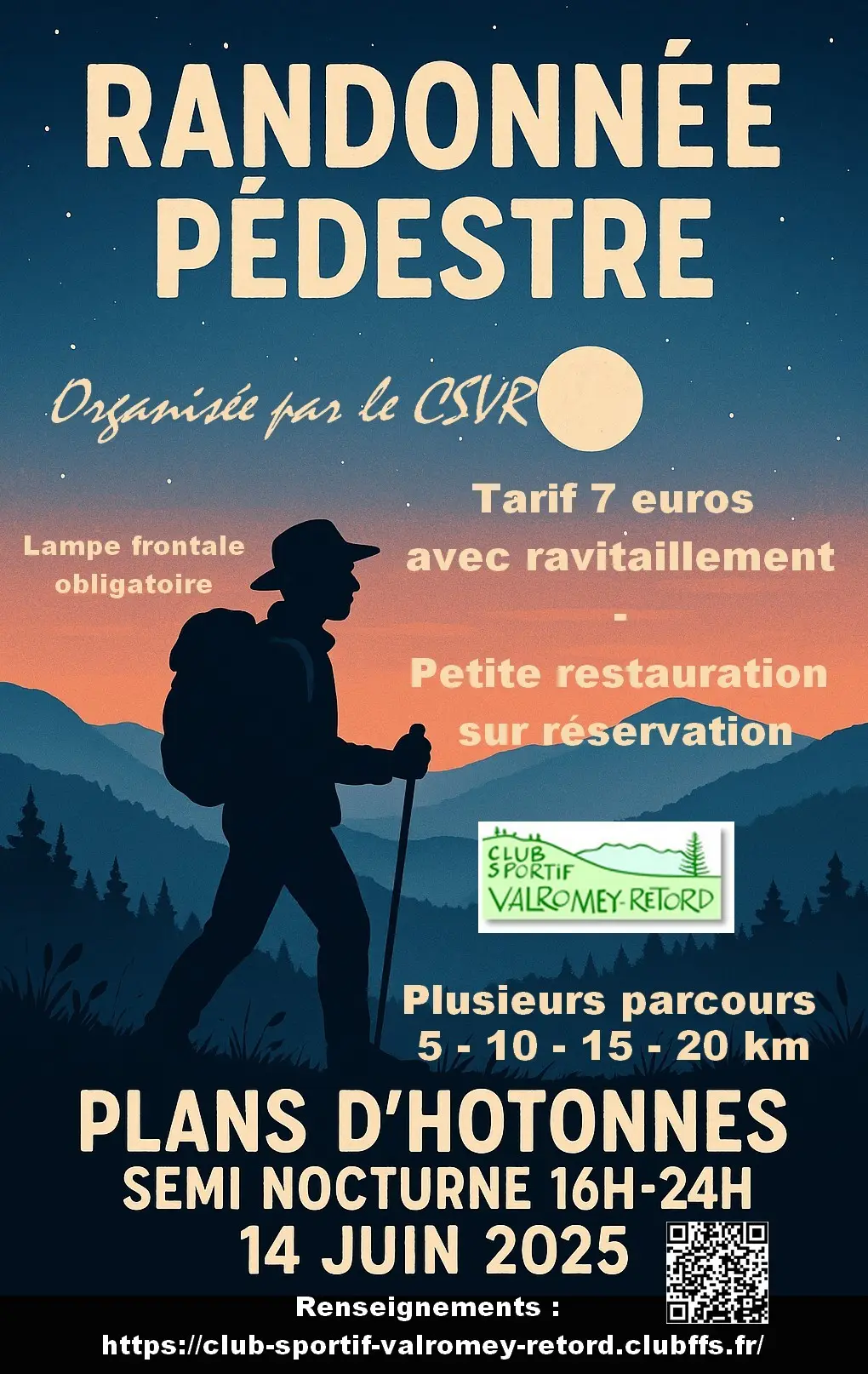 Randonnée pédestre semi-nocturne aux Plans d'Hotonnes Haut Valromey