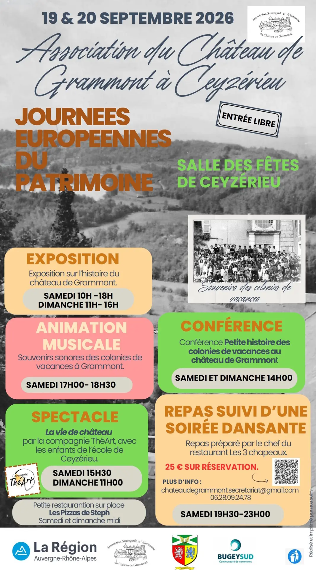 Repas et soirée dansante - Souvenirs de colonie de vacances au château de Grammont