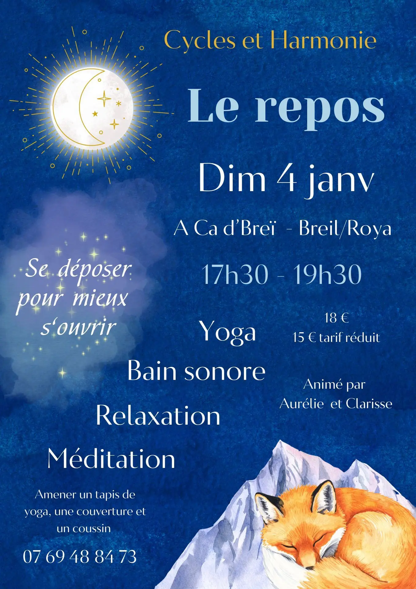 Ateliers Cycle et harmonie : Le repos