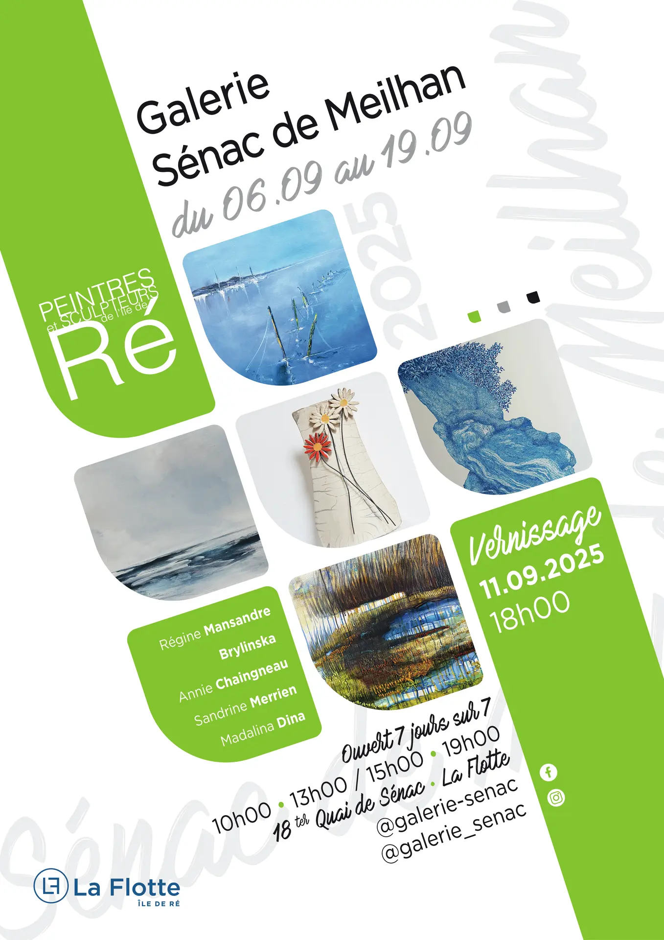 Expo à la Galerie Sénac de Meilhan du 6 au 19 septembre - R.Mansandre, Brylinska, A.Chaingneau, S.Merrien, M.Dina_La Flotte