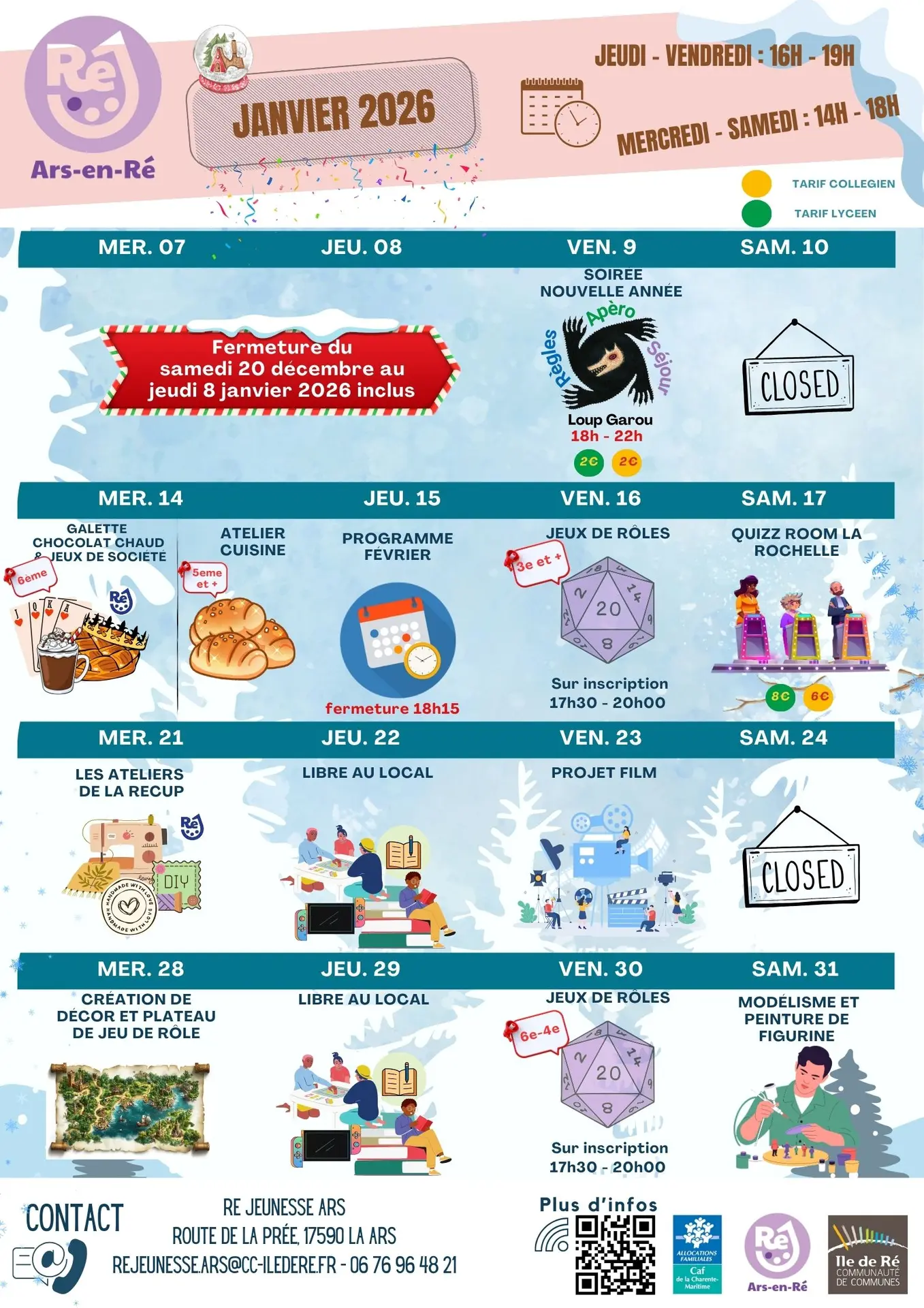 Animations de Ré Jeunesse à Ars-en-Ré - Janvier_Ars-en-Ré
