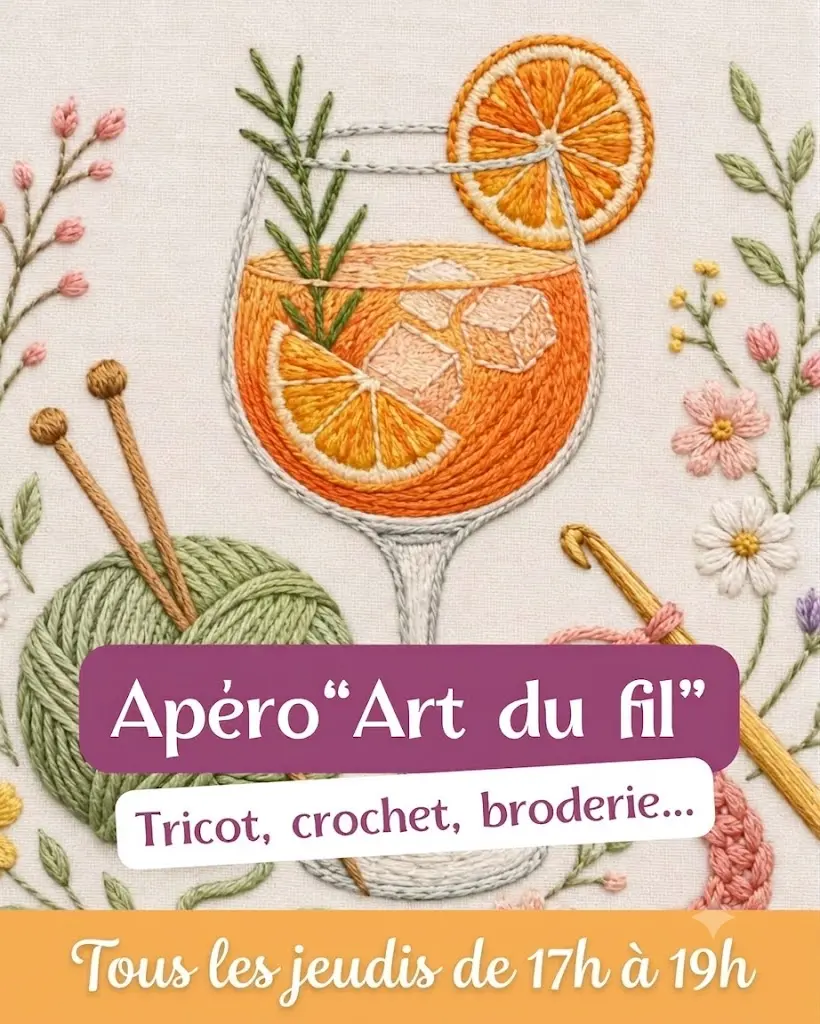 Au Carré d'Art - Apéro Art du fil : tricot, crochet, broderie._Monteux