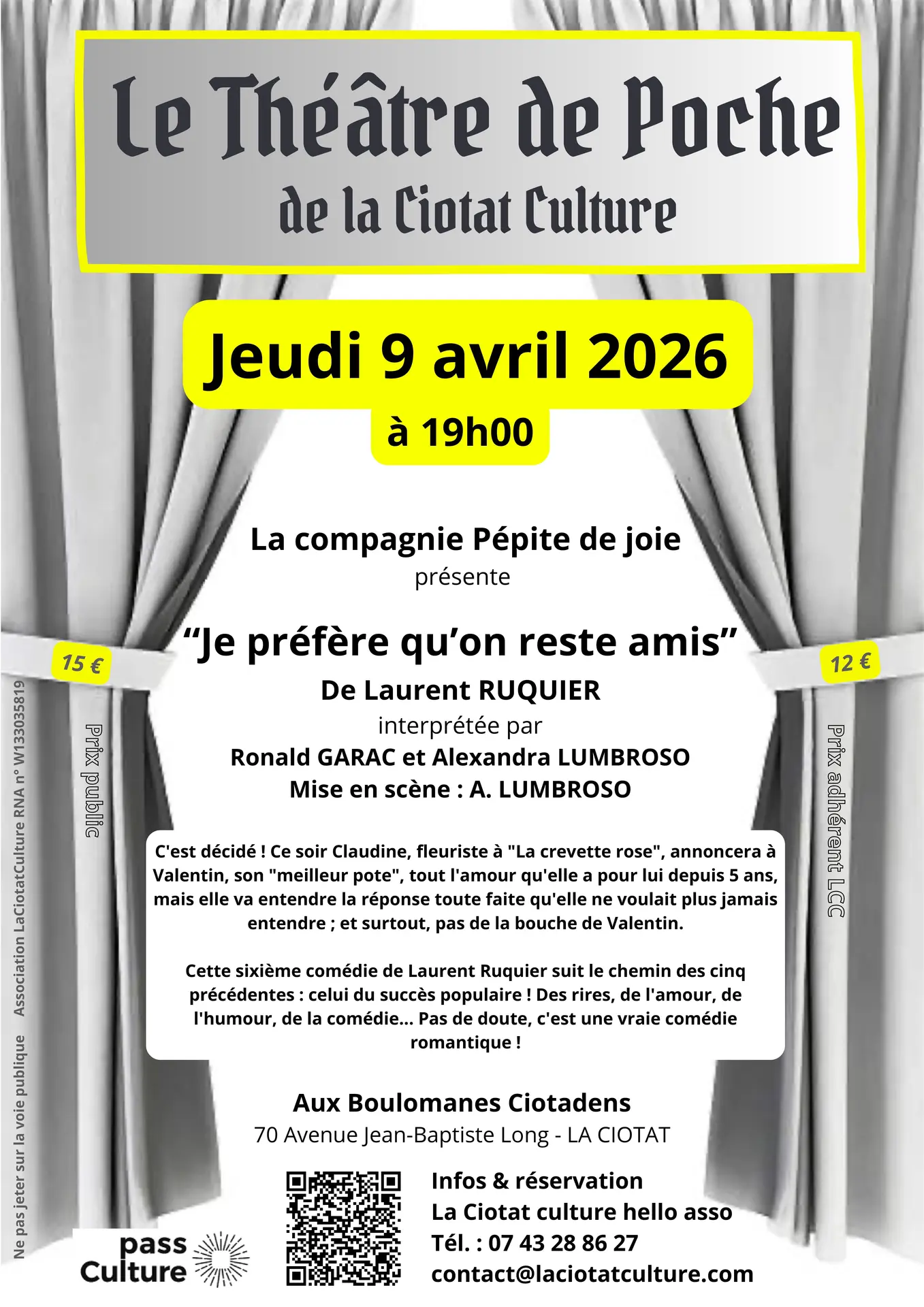 Théâtre de Poche - Je préfère qu’on reste amis