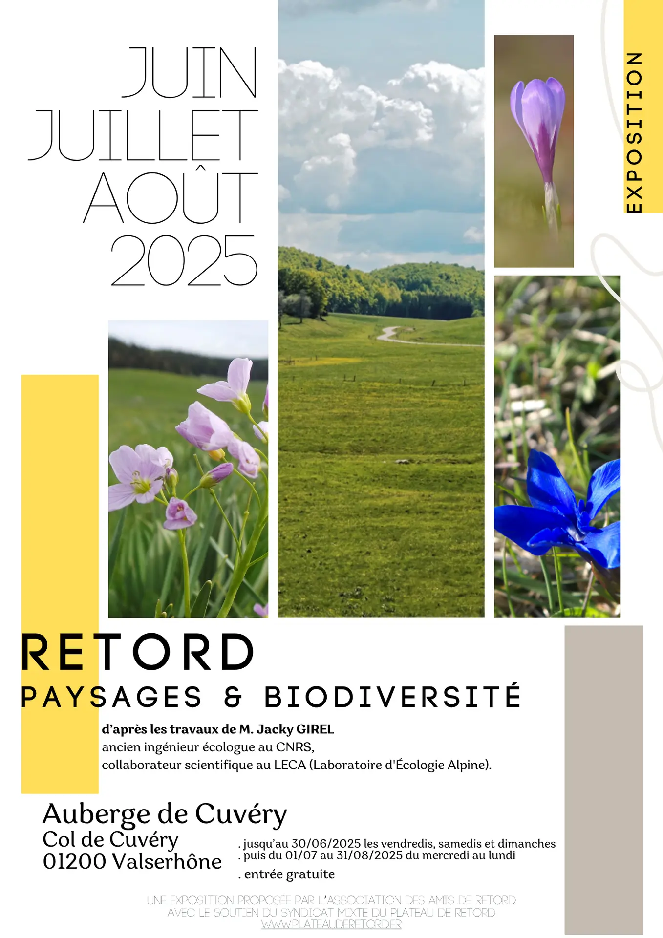 Exposition sur les paysages et la biodiversité du Plateau de Retord