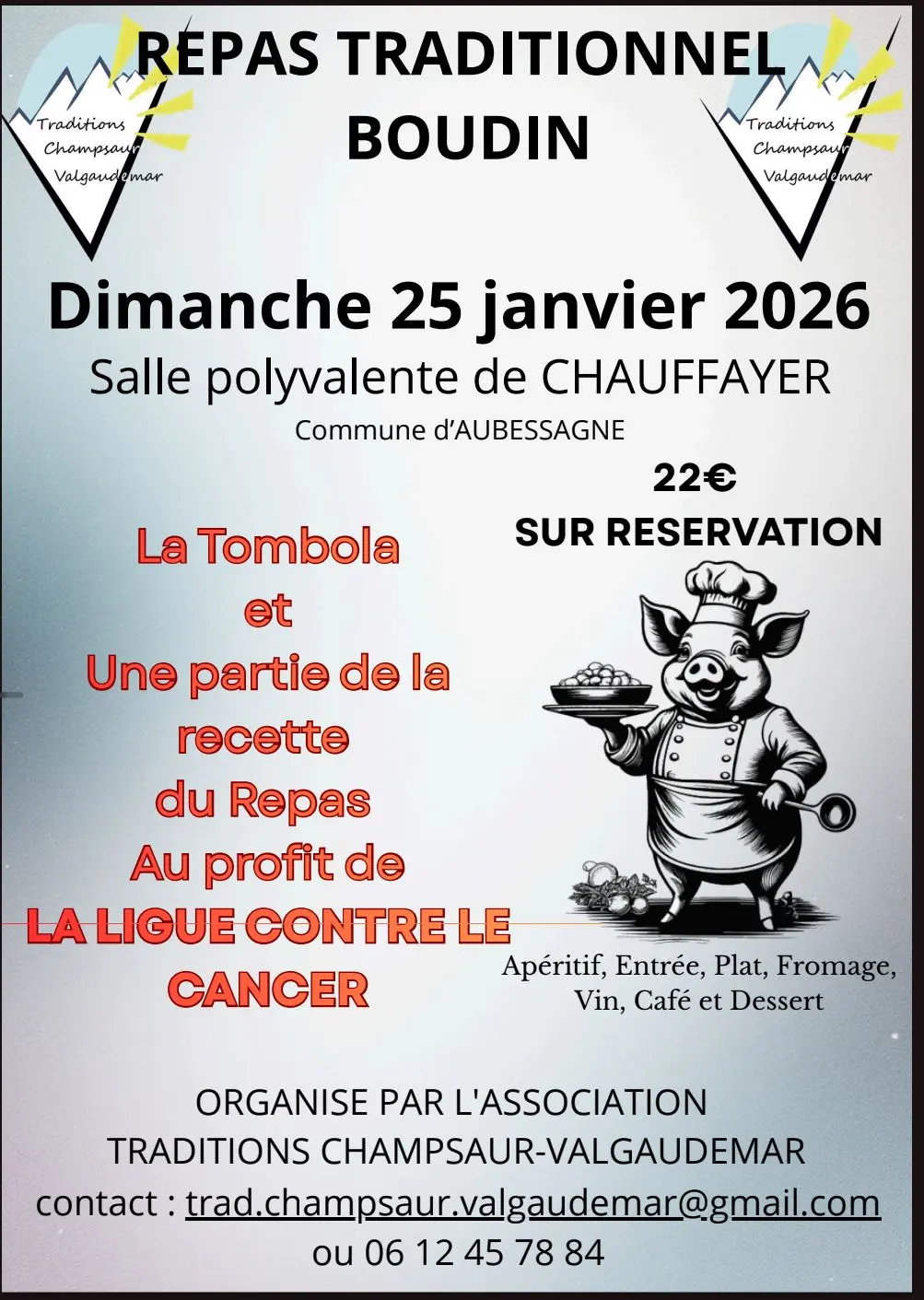 Repas traditionnel boudin et tombola