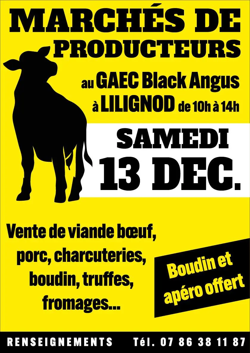Marché de producteurs chez Black Angus à Lilignod