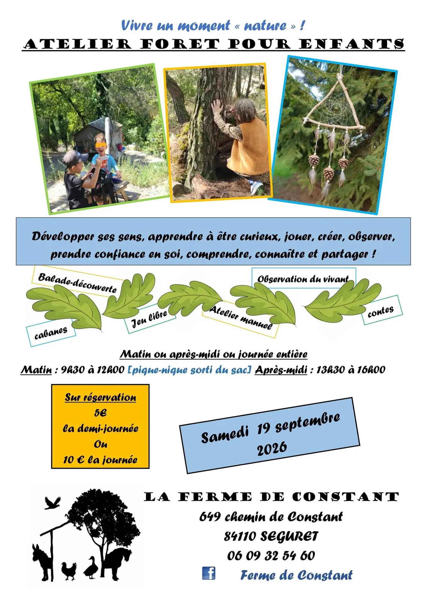 Atelier Forêt pour enfants à la Ferme de Constant_Séguret