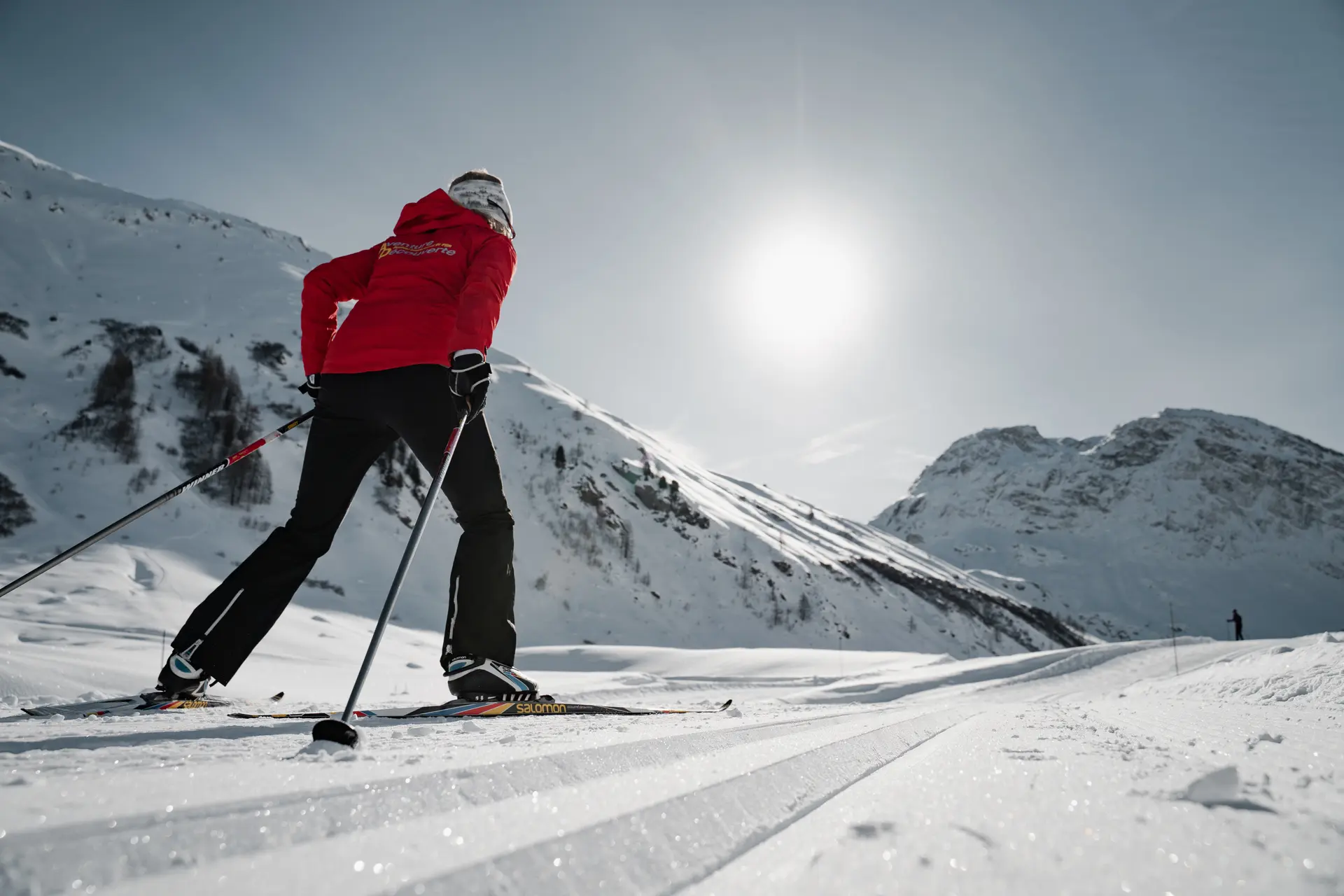 Cession ski de fond entre amies dans la Vallée du Manchet à Val d'Isère