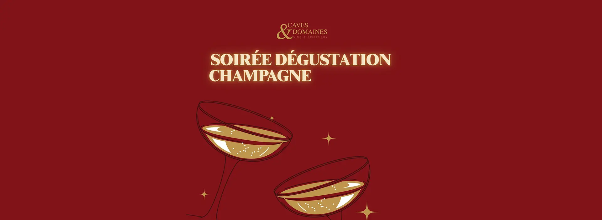 Affiche soiree degustation champagne chez Caves et Domaines