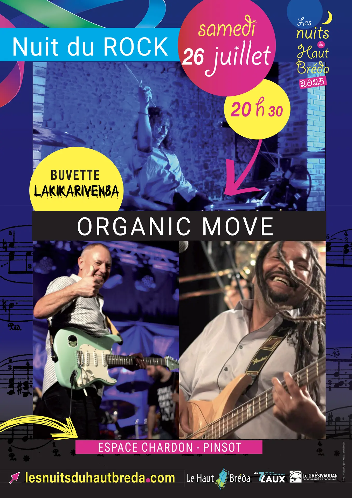 Nuit du Roch ; samedi 26 juillet ; organic move ; deux guitaristes ; les nuits du haut bréda