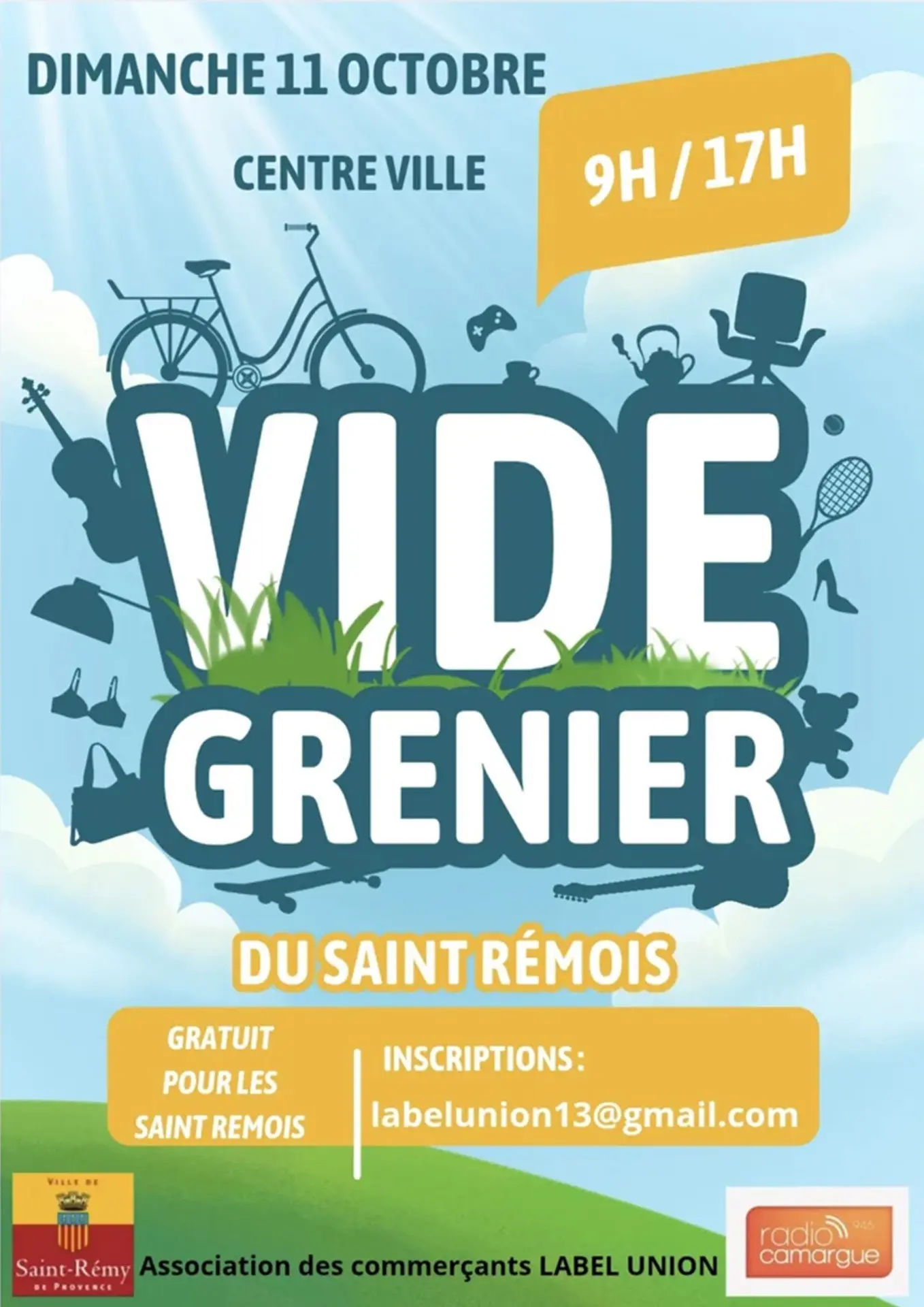 Affiche du vide grenier du Saint Rémois en octobre
