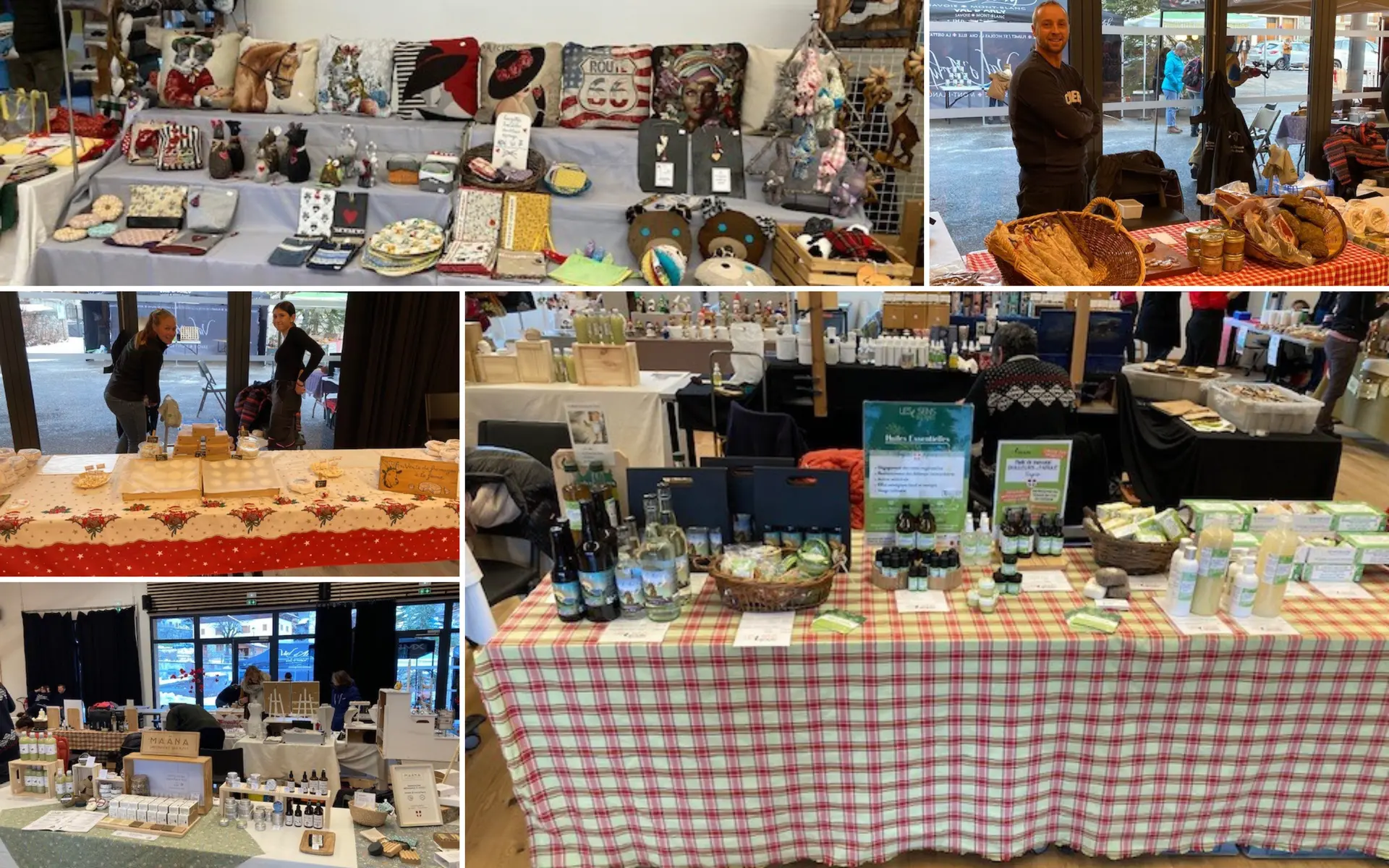 Stands sur le marché de Noël de La Giettaz