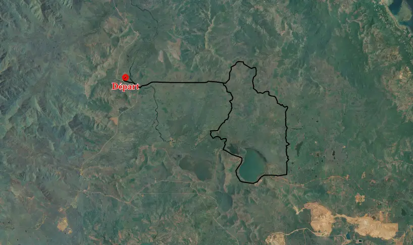 Itinéraire vue du ciel de la Piste 9 au départ de la Plaine des Lacs