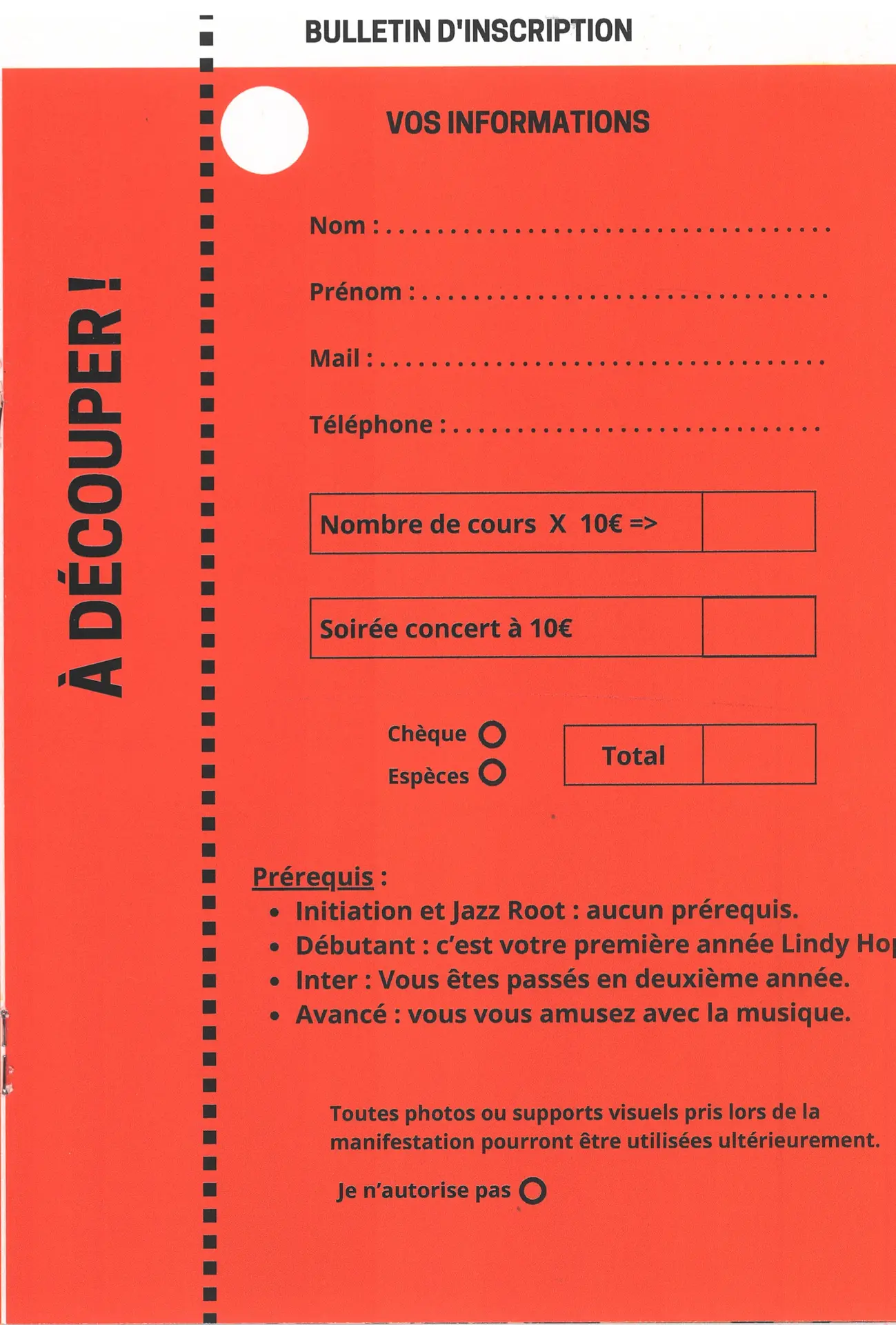 Bulletin d'inscription