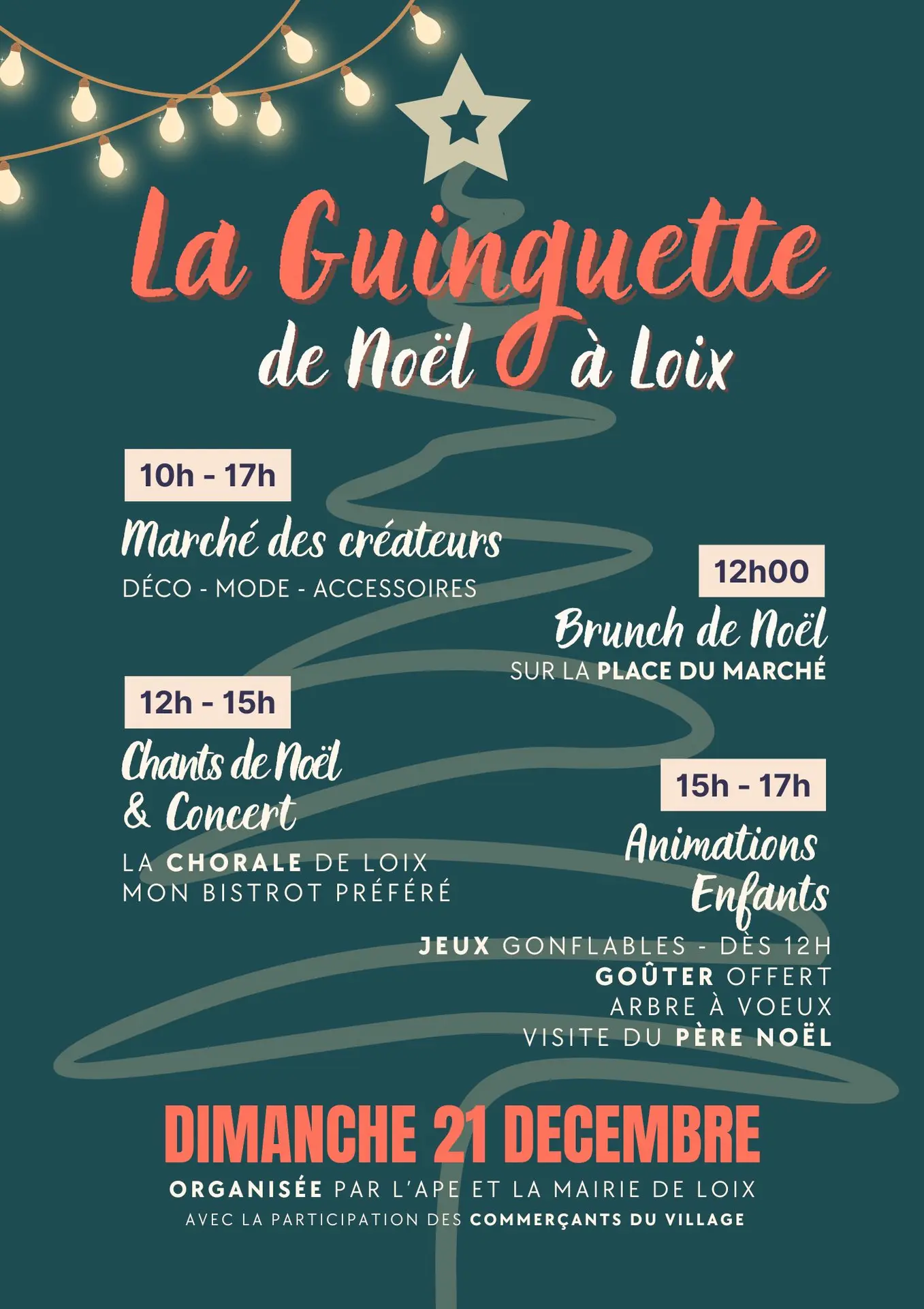 Programme de la guinguette de Noel à Loix