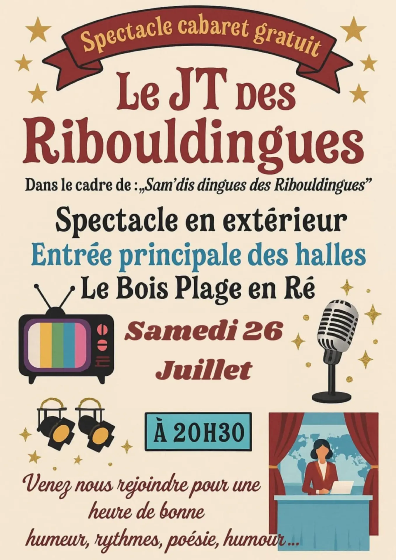 Spectacle Le JT des Ribouldingues par les Ribouldingues_Le Bois-Plage-en-Ré