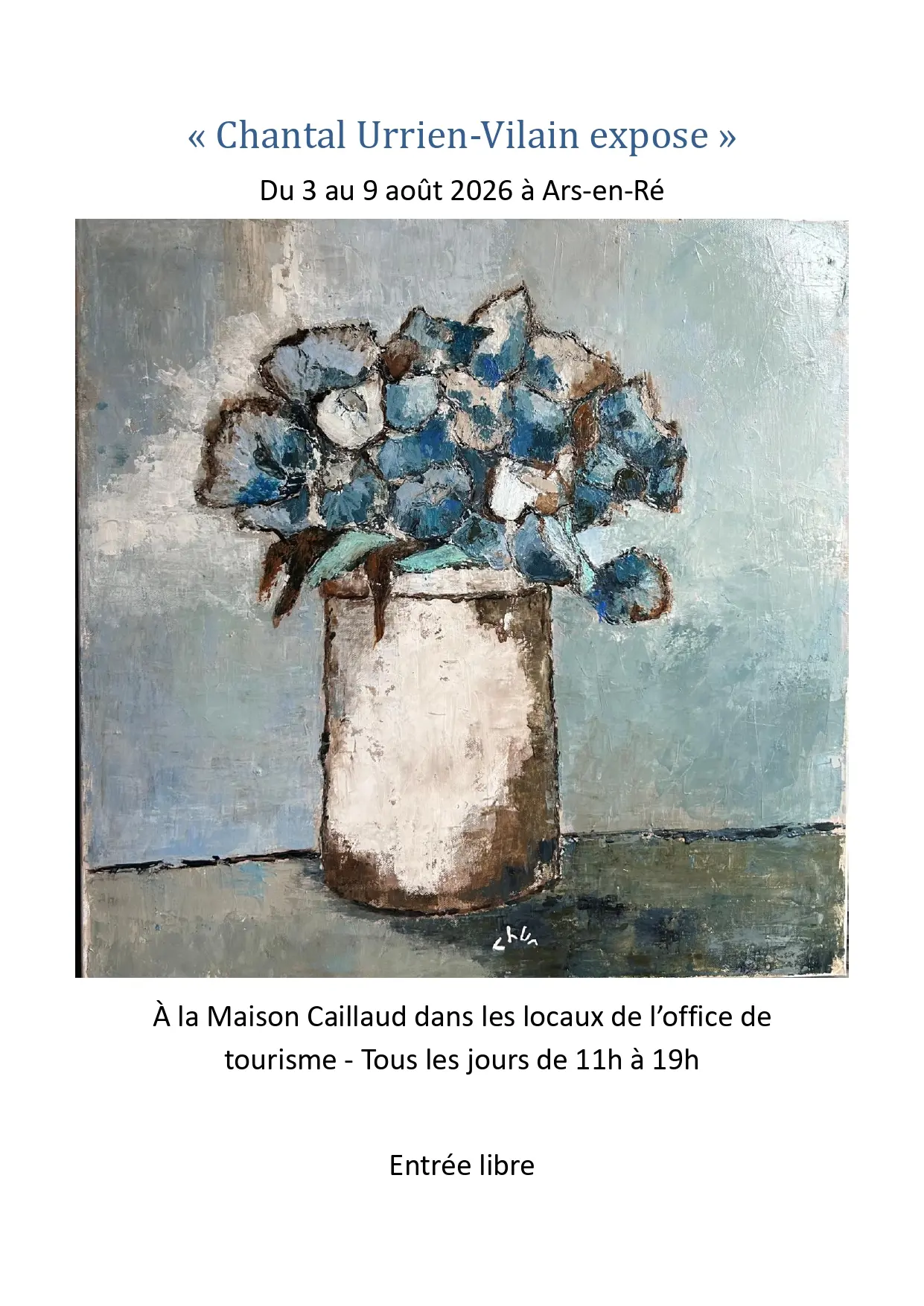 Affiche de l'exposition « Chantal Urrien-Vilain expose »