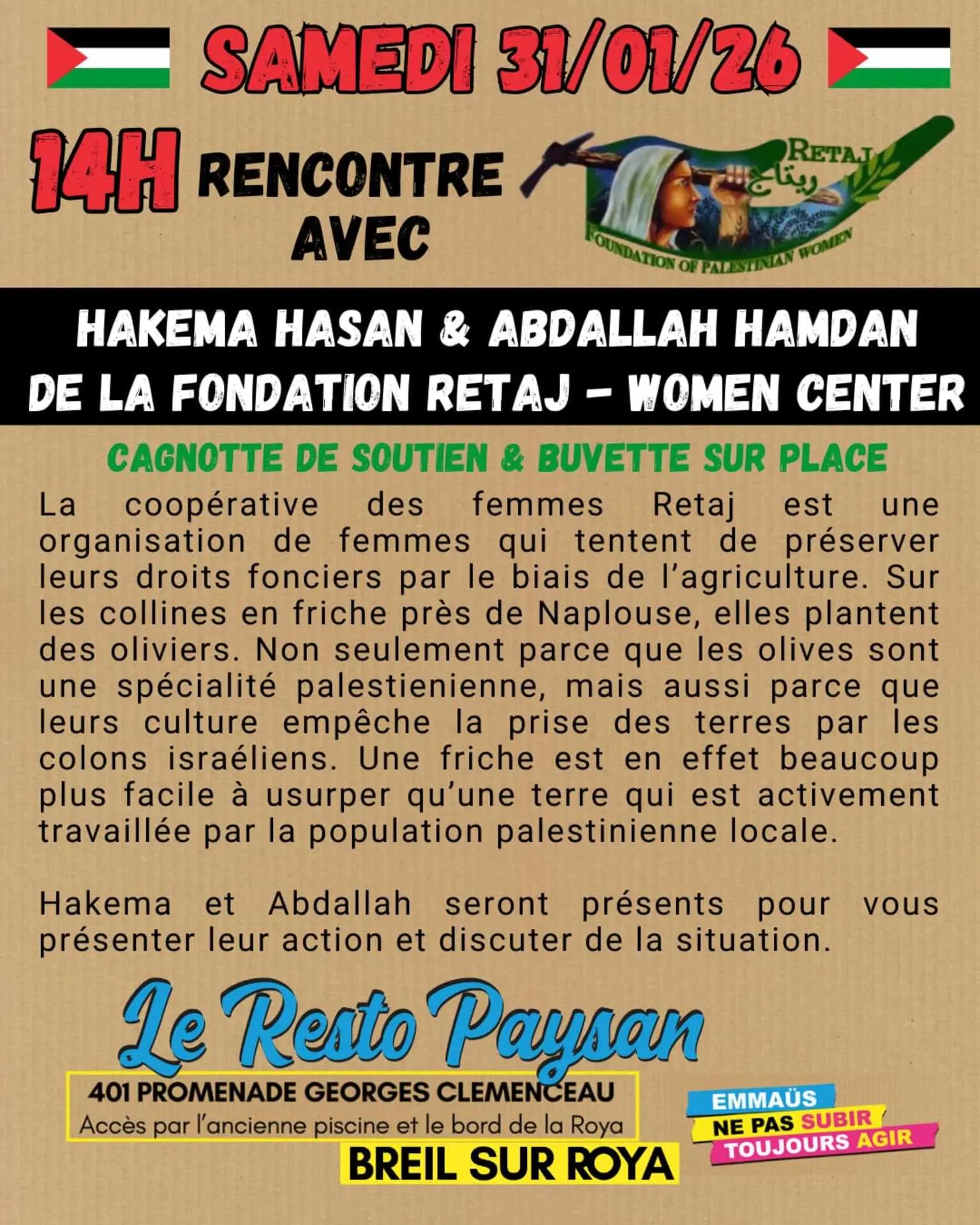 Rencontre avec Hakema Hasan & Abdallah Hamdan de la fondation Retaj