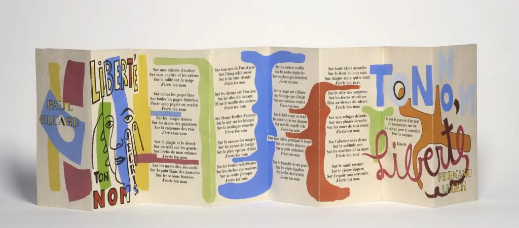 Paul Eluard et Fernand Léger, Liberté (1953, pochoir imprimé sur papier)