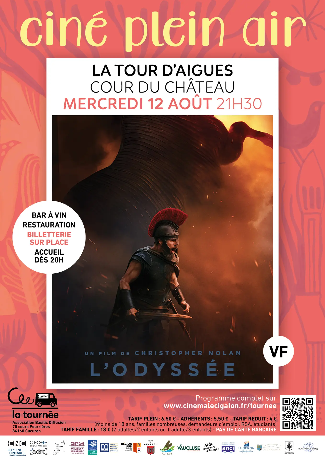 Le Cigalon : Cinéma en plein air au Château de la Tour d'Aigues : L’ODYSSÉE_La Tour-d'Aigues