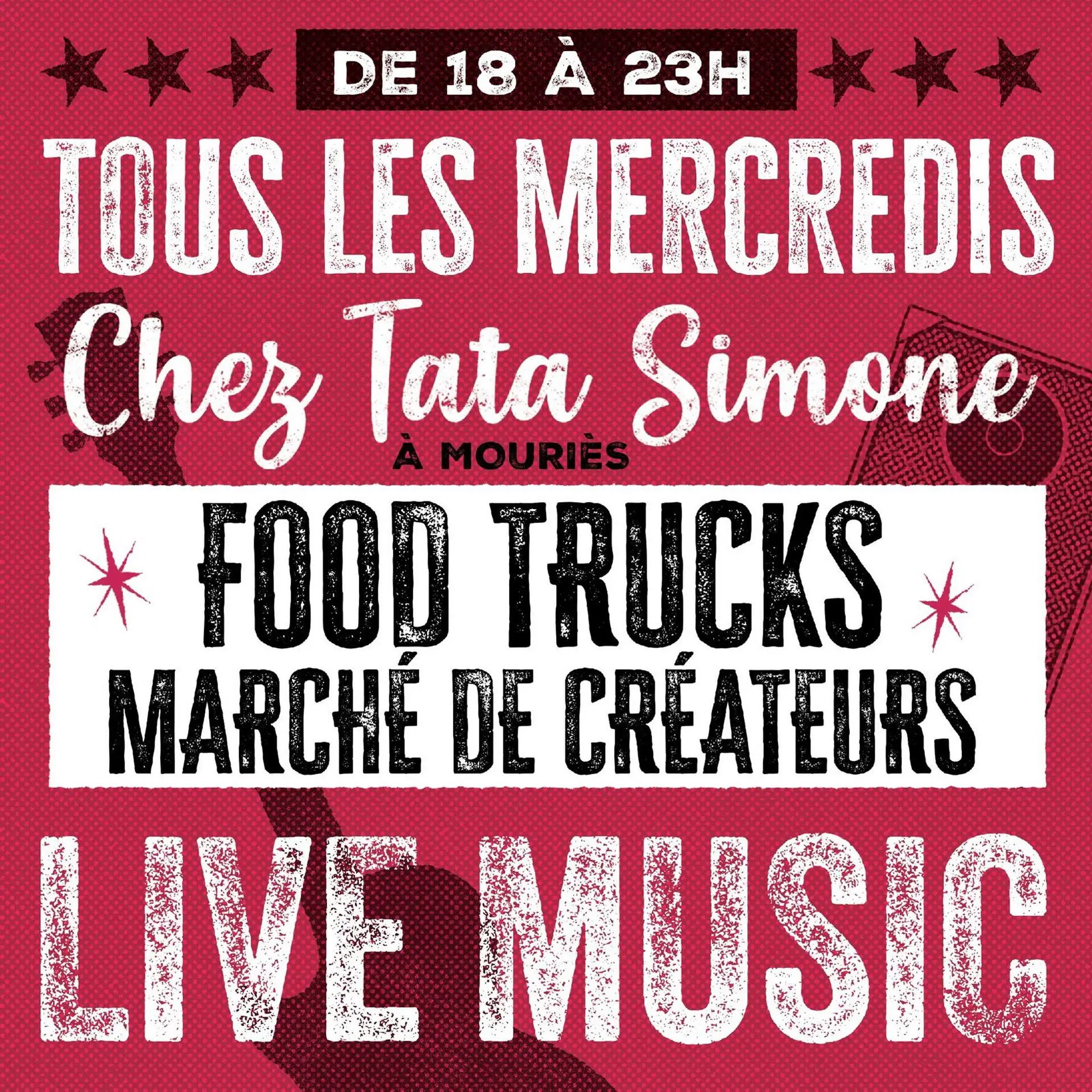 Affiche Marché de créateurs et Foodtrucks Chez Tata Simone à Mouriès 06.05 au 30.09.26