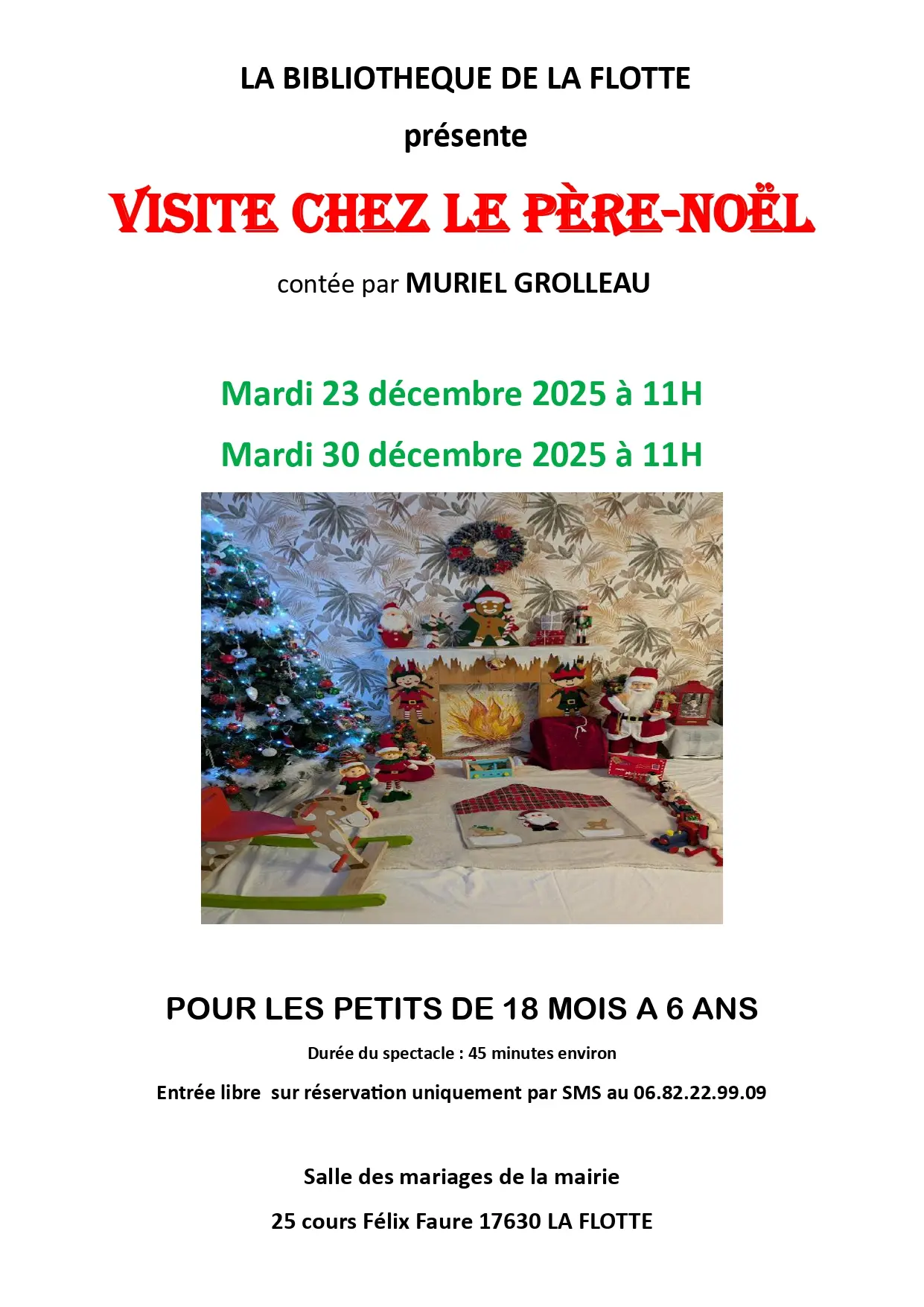 Visite chez le Père Noël à la bibliothèque_La Flotte