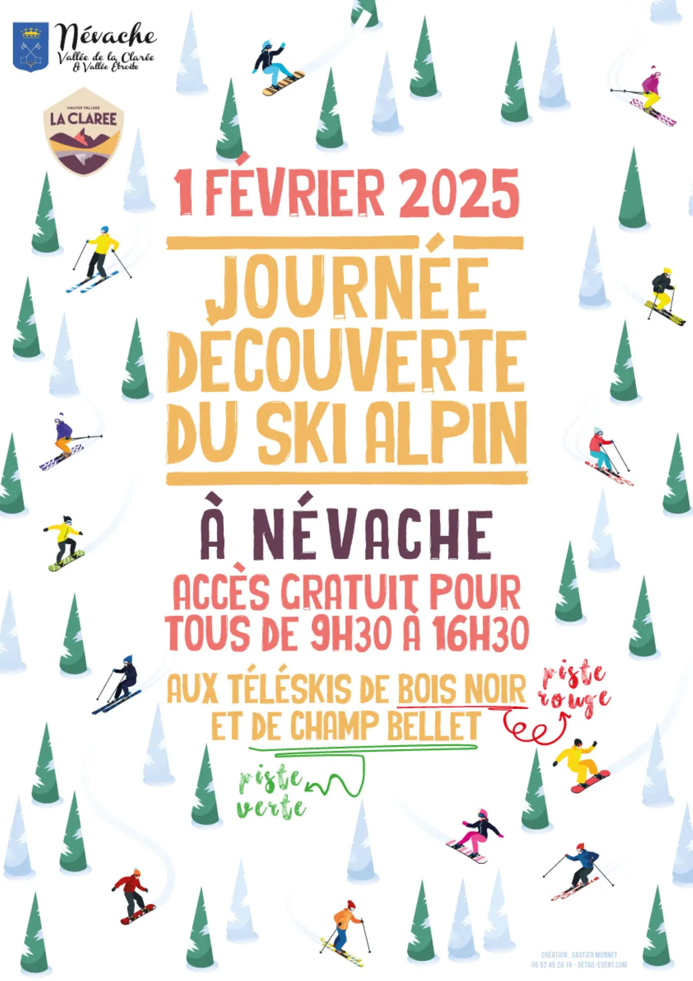 Affiche Journée découverte du ski alpin à Névache